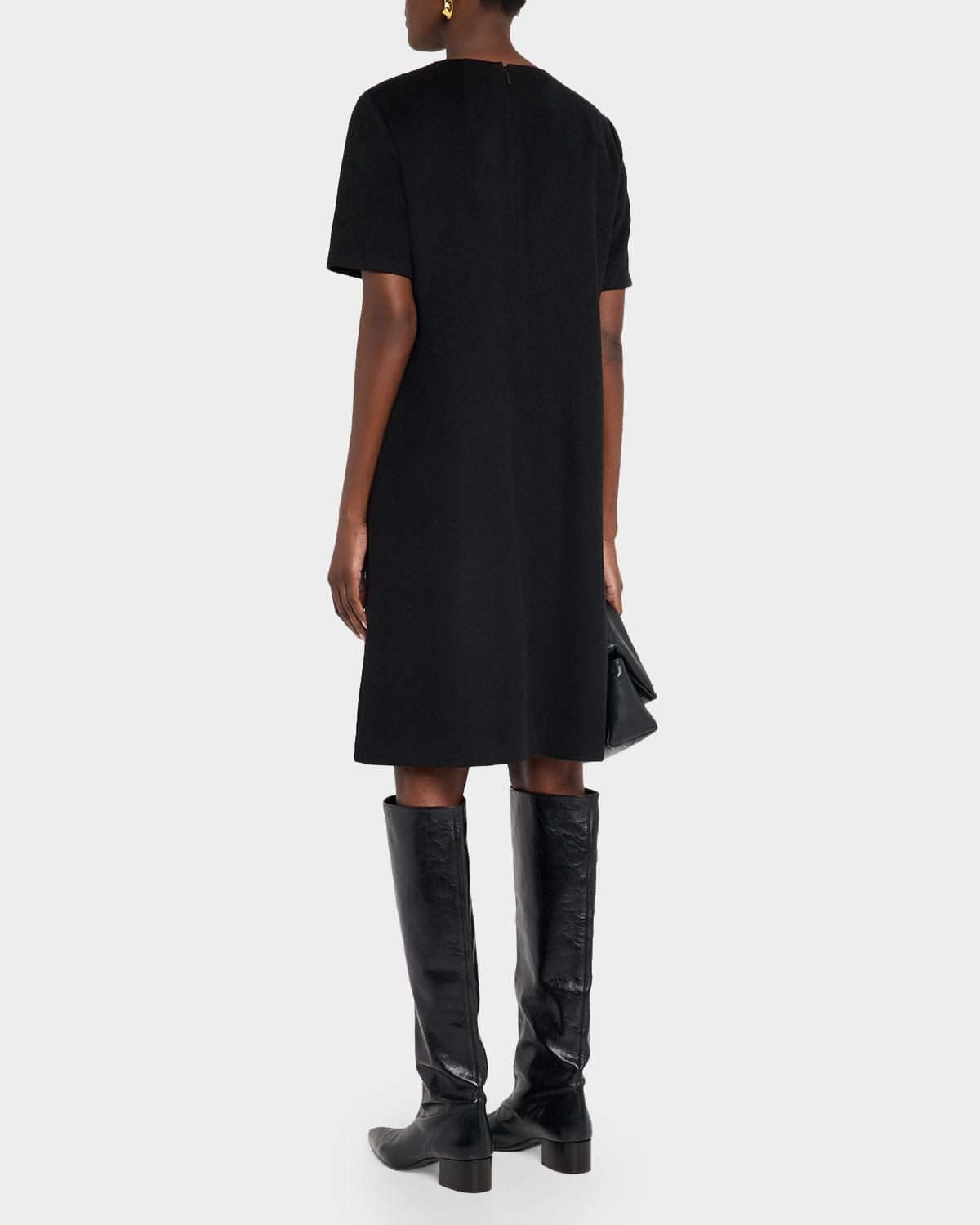 Pleated Camel Hair Shift Dress - thumbnail 3