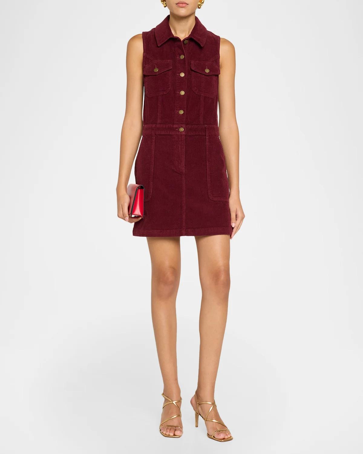 Peyton Stretch-Cotton Corduroy Mini Shirtdress - thumbnail 2