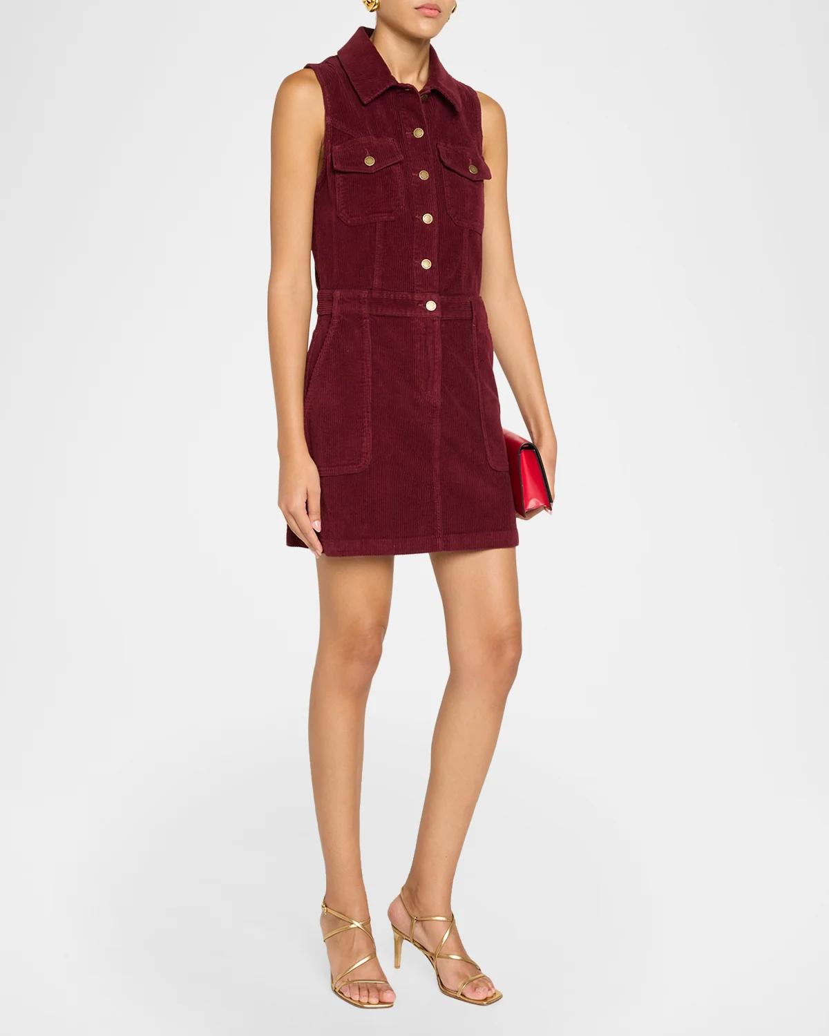 Peyton Stretch-Cotton Corduroy Mini Shirtdress - thumbnail 4