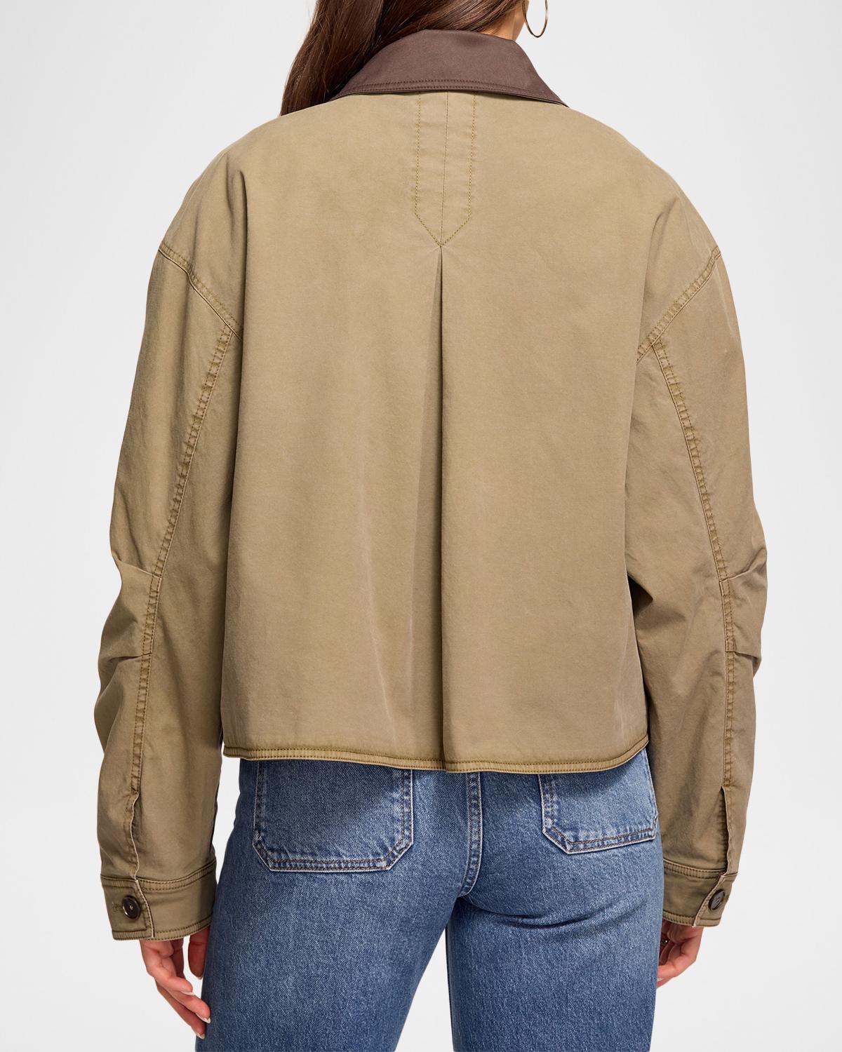 Izzy Contrast-Trim Cotton Utility Jacket - thumbnail 2