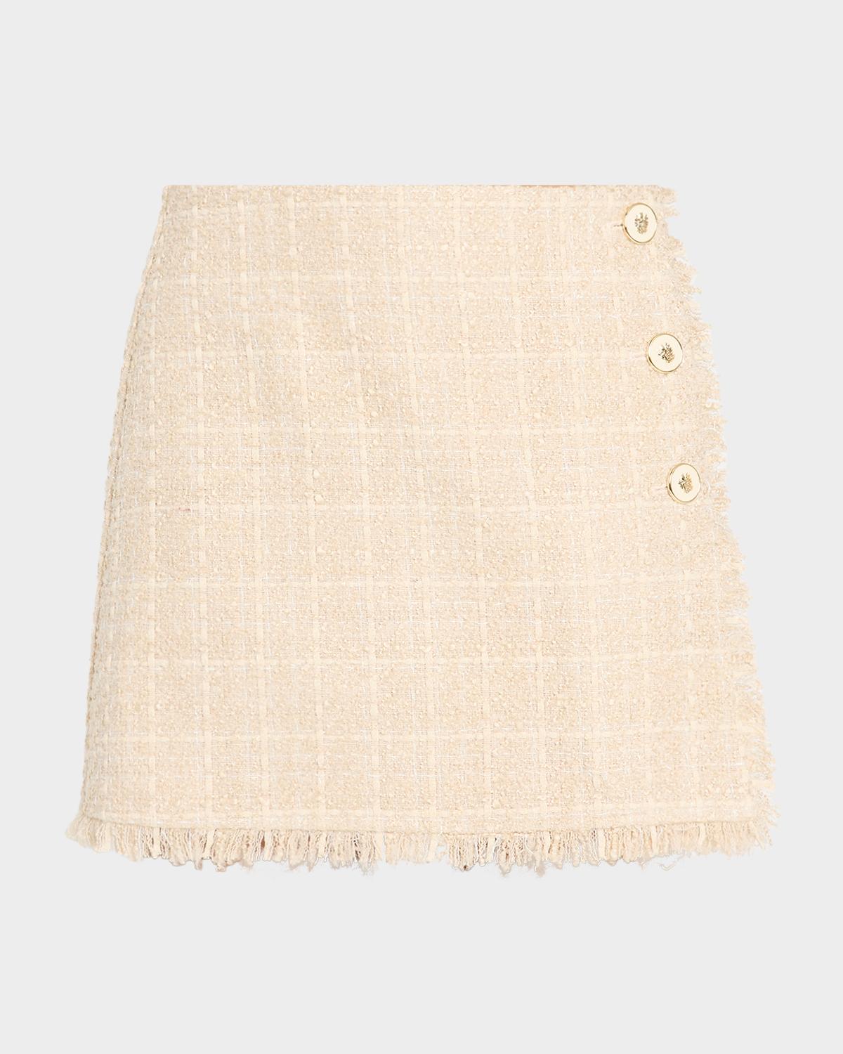Tweed Wrap Mini Skirt