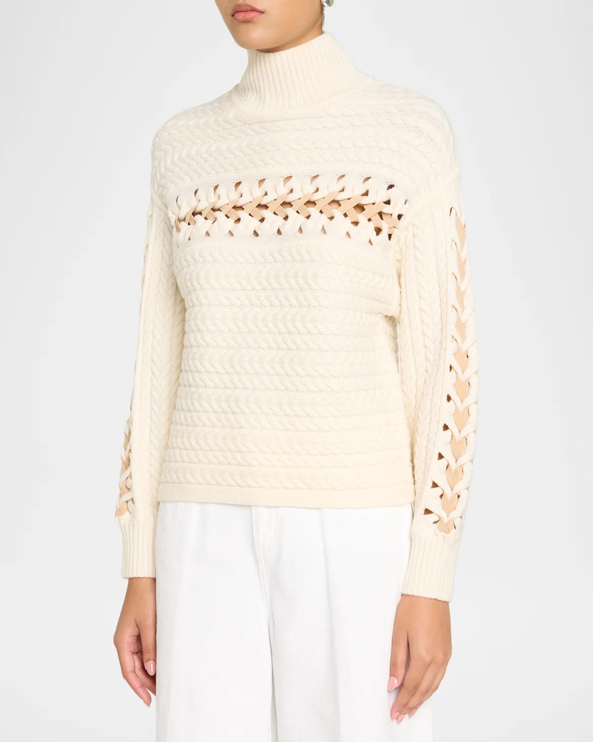 Nina Wool Threaded-Knit Sweater - thumbnail 4