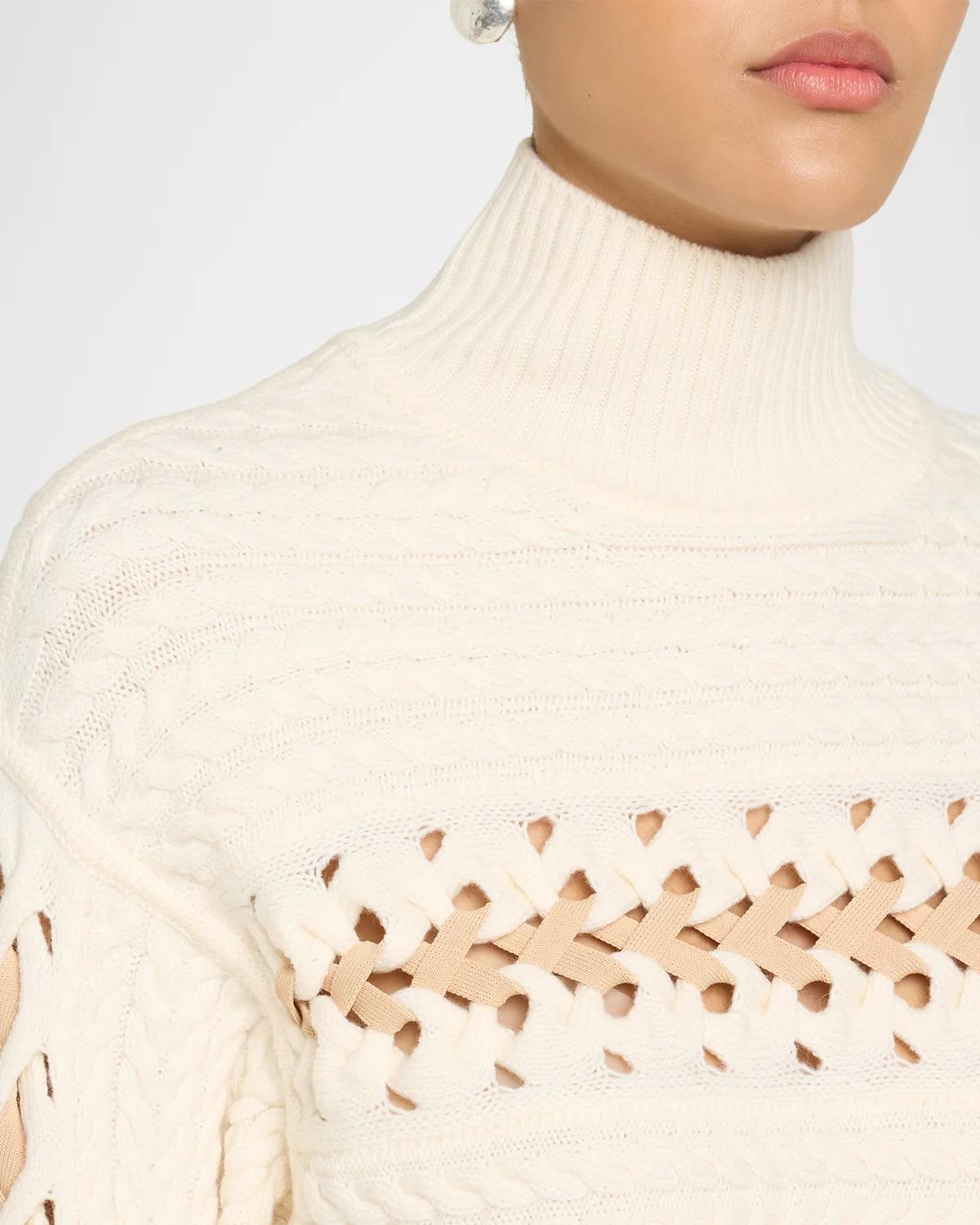 Nina Wool Threaded-Knit Sweater - thumbnail 5