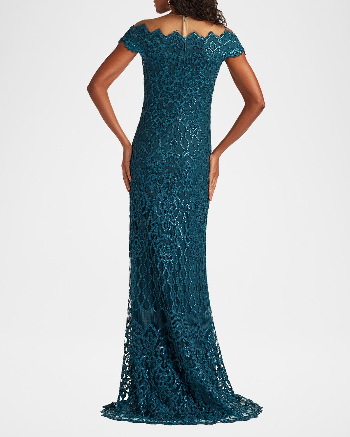 Illusion Sequin Column Gown - thumbnail 3