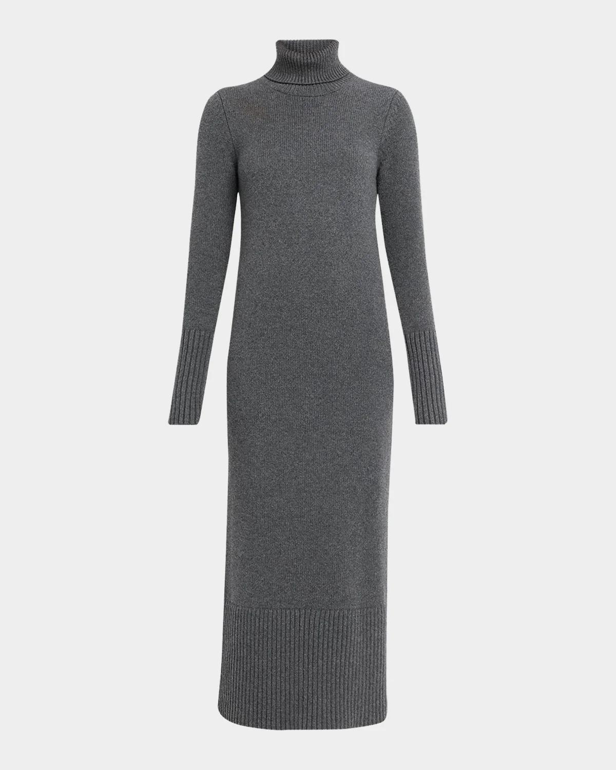 Long-Sleeve Turtleneck Wool Dress