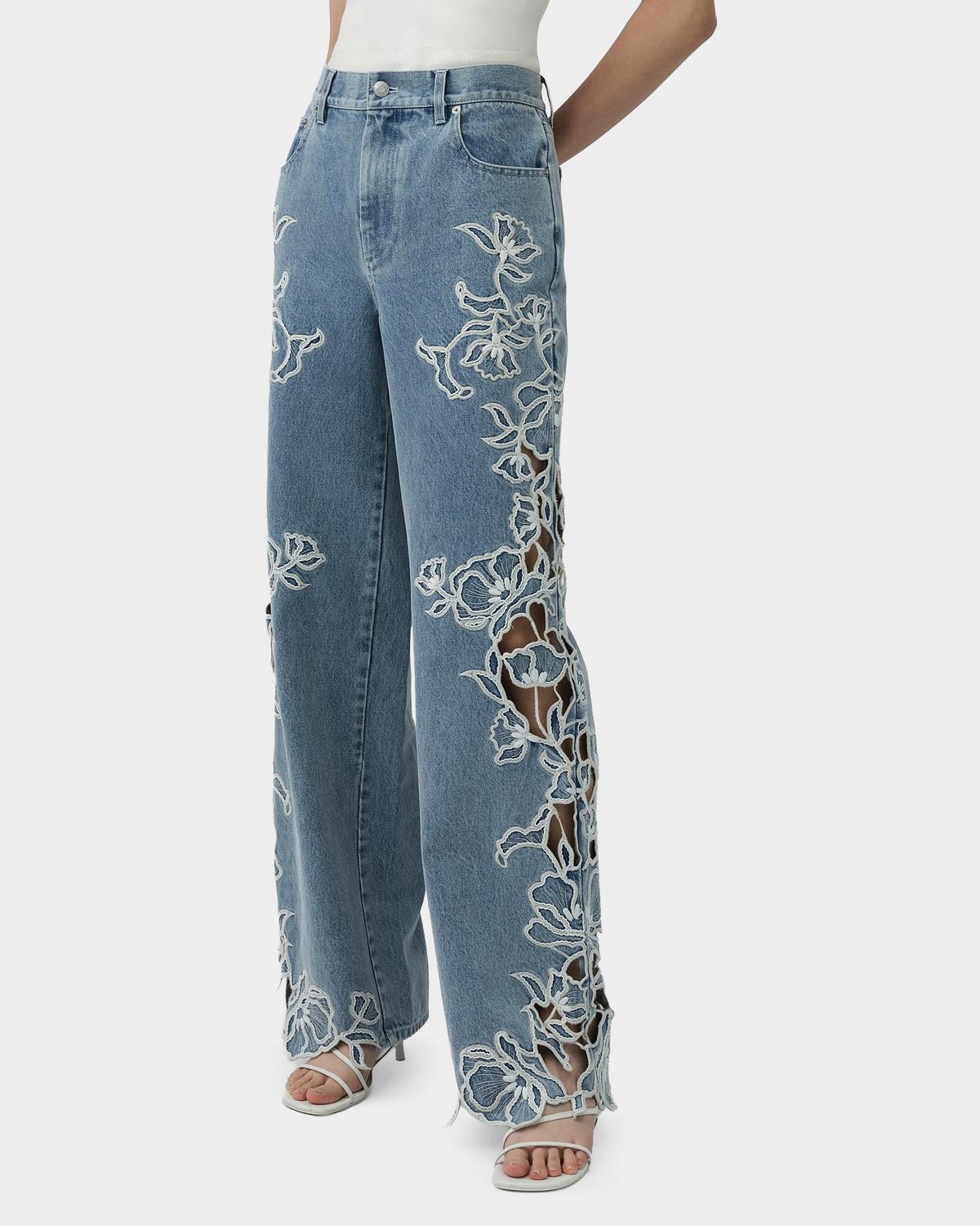 Porter Embroidered Wide-Leg Jeans - thumbnail 4