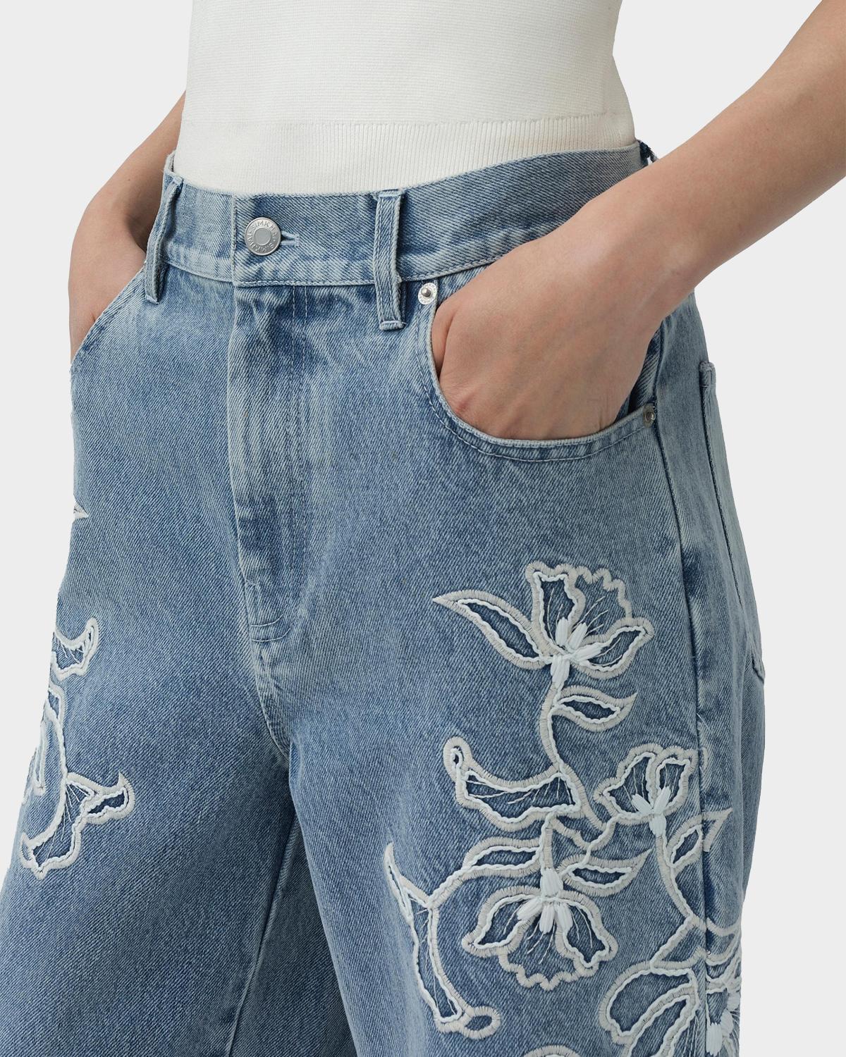 Porter Embroidered Wide-Leg Jeans - thumbnail 6