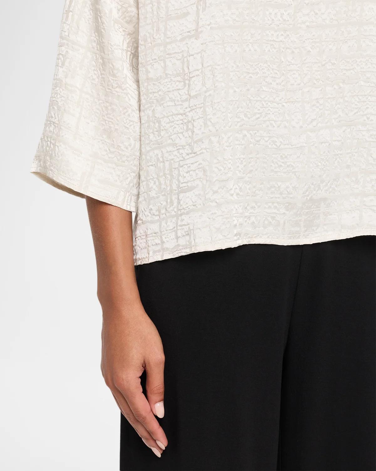 Bateau-Neck Boxy Silk Top - thumbnail 5