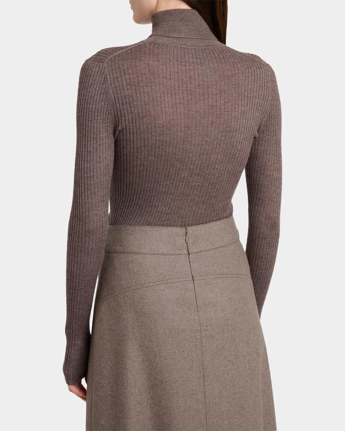 Peppe Turtleneck Cashmere Rib Top - thumbnail 3