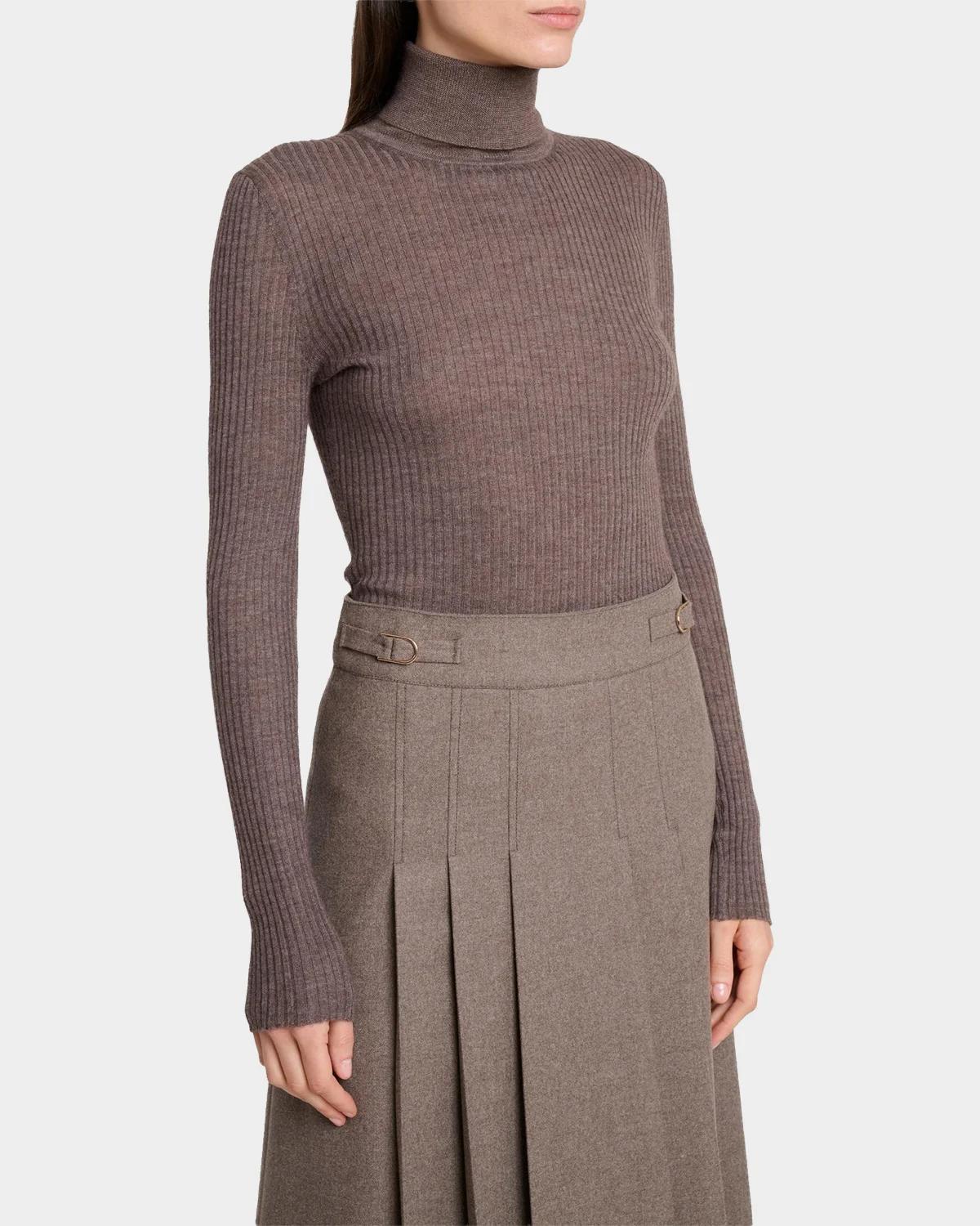 Peppe Turtleneck Cashmere Rib Top - thumbnail 4