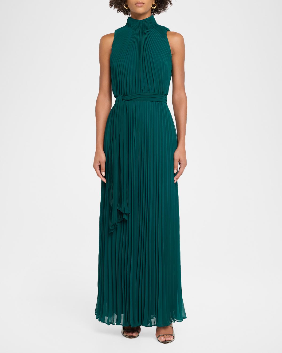 Wide-Leg Pleated Georgette Jumpsuit - thumbnail 2