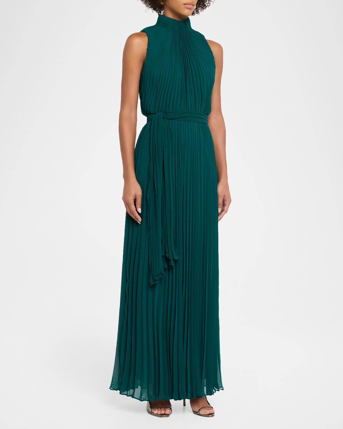 Wide-Leg Pleated Georgette Jumpsuit - thumbnail 4