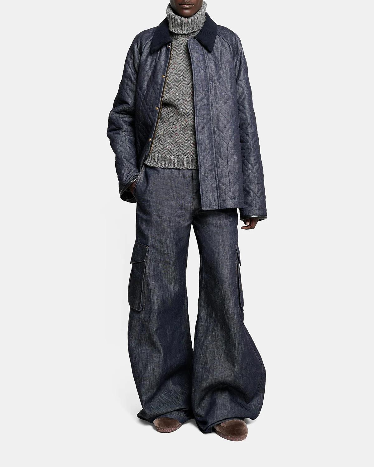 Eos Cotton-Linen Sculptural Flared Cargo Pants - thumbnail 2