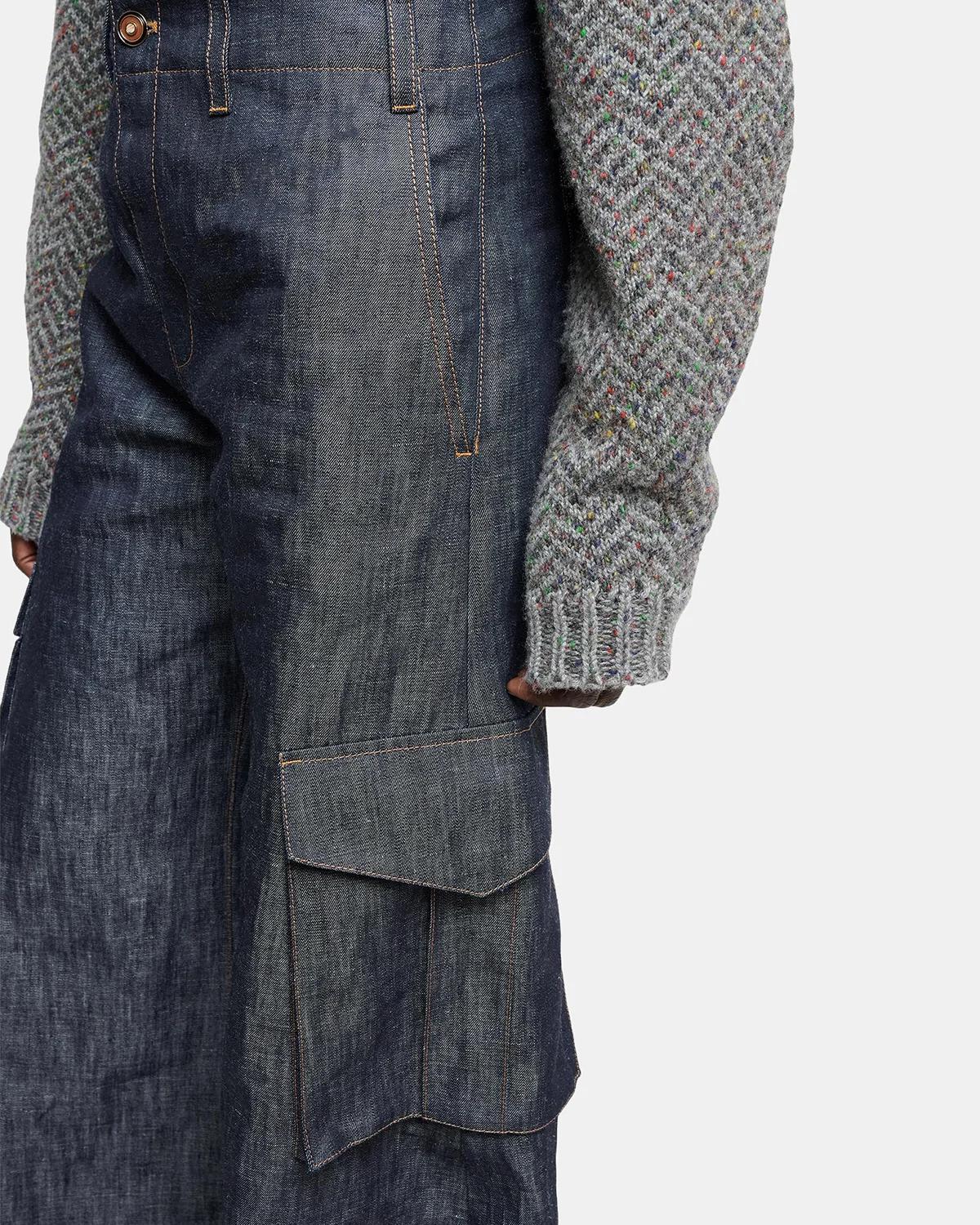 Eos Cotton-Linen Sculptural Flared Cargo Pants - thumbnail 5