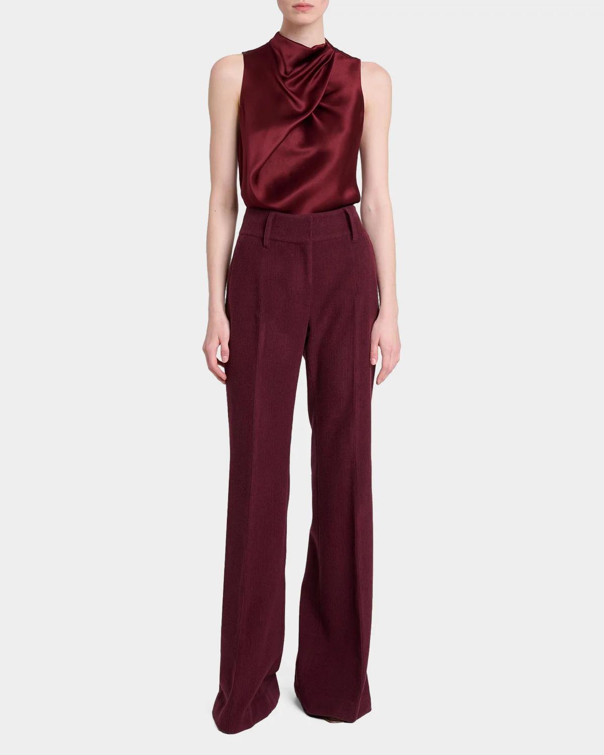 Melina Cowl-Neck Satin Sleeveless Top - thumbnail 2