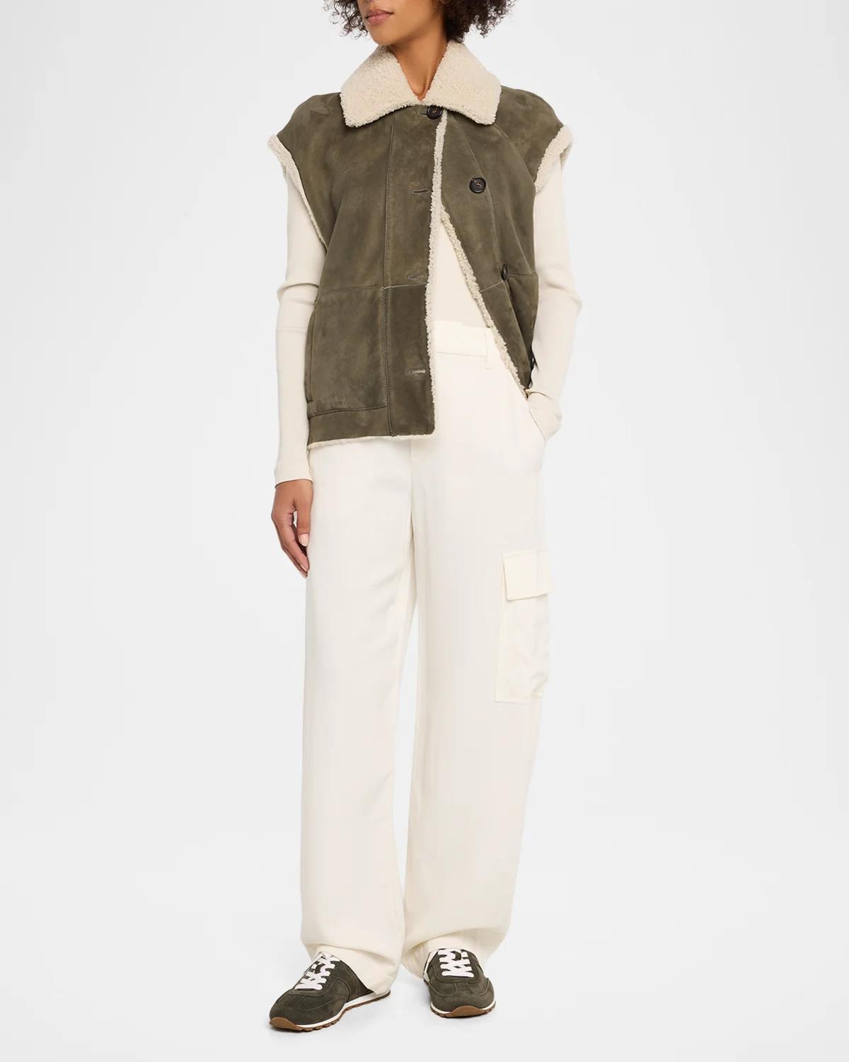 Fluid Wool Wide-Leg Cargo Pants - thumbnail 2