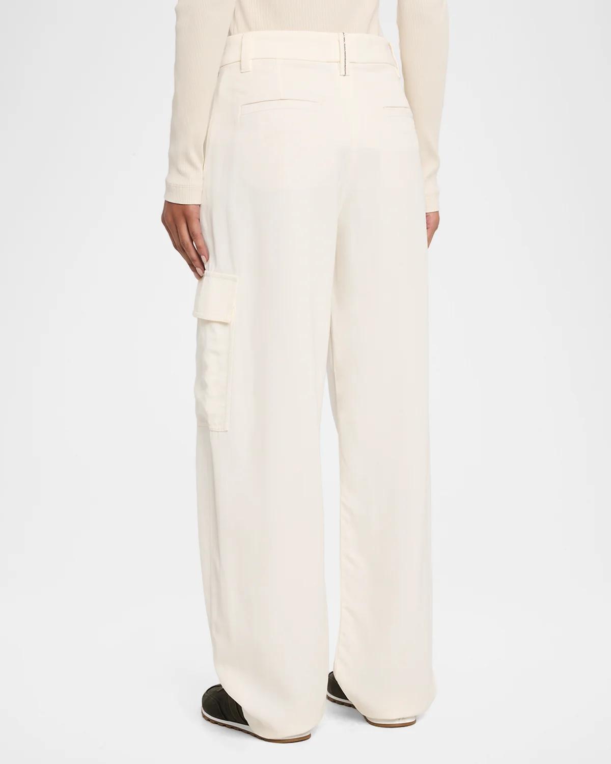 Fluid Wool Wide-Leg Cargo Pants - thumbnail 3