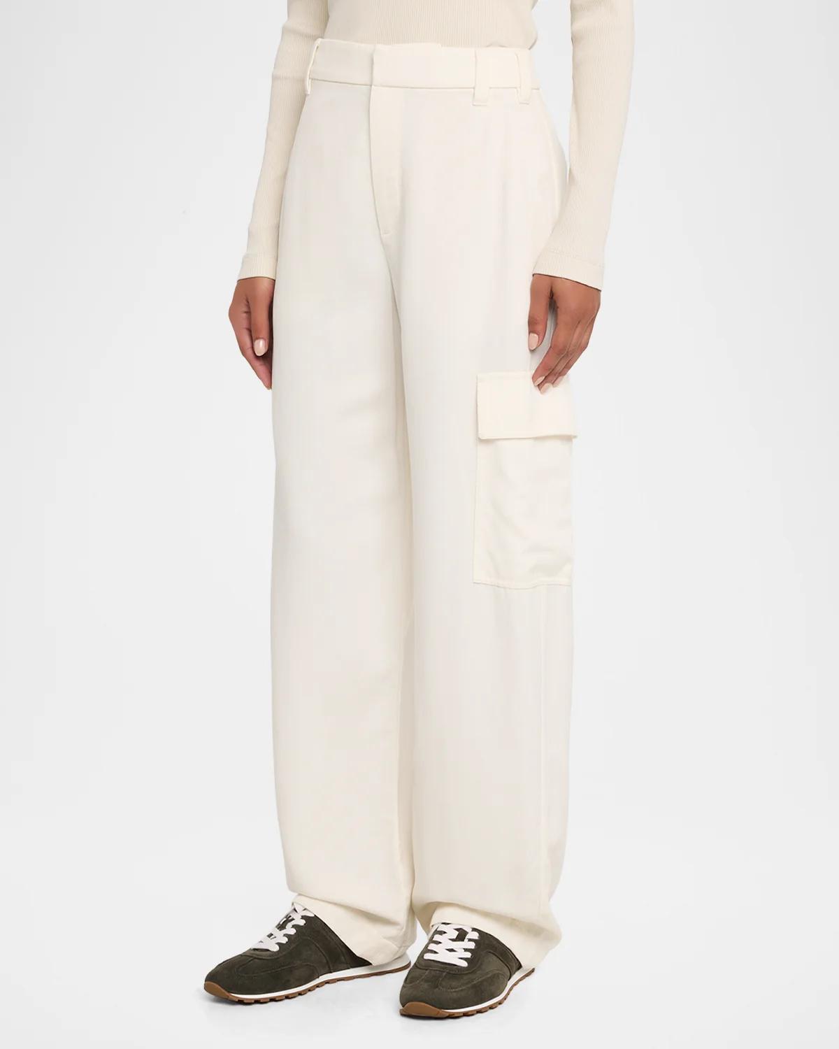 Fluid Wool Wide-Leg Cargo Pants - thumbnail 4
