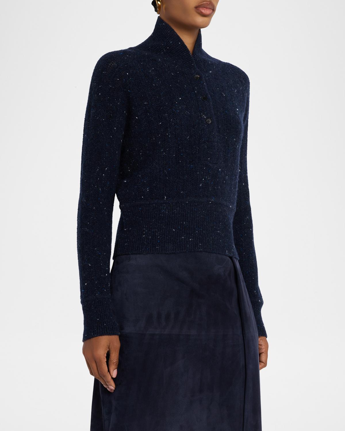 Wool-Cashmere Henley Sweater - thumbnail 4