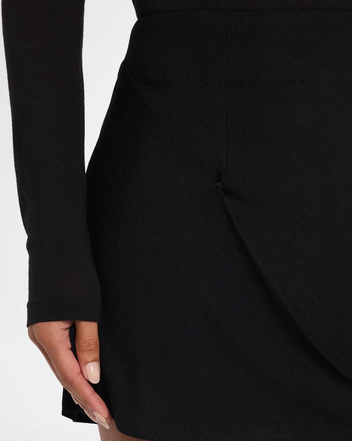 Draped Wool Jersey Mini Skirt - thumbnail 5