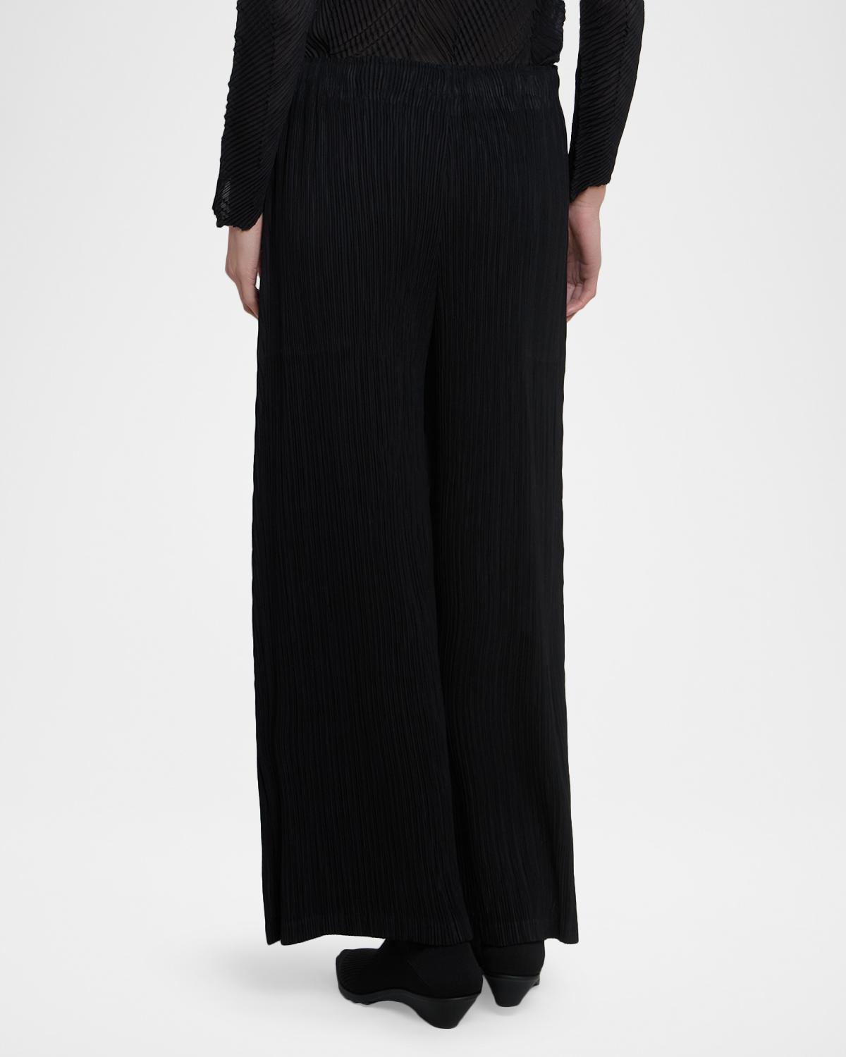 Hatching Pleated Wide-Leg Pants - thumbnail 3