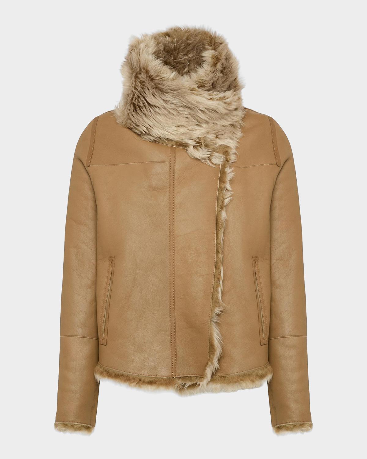 Veste Reversible Leather & Shearling Jacket - thumbnail 4