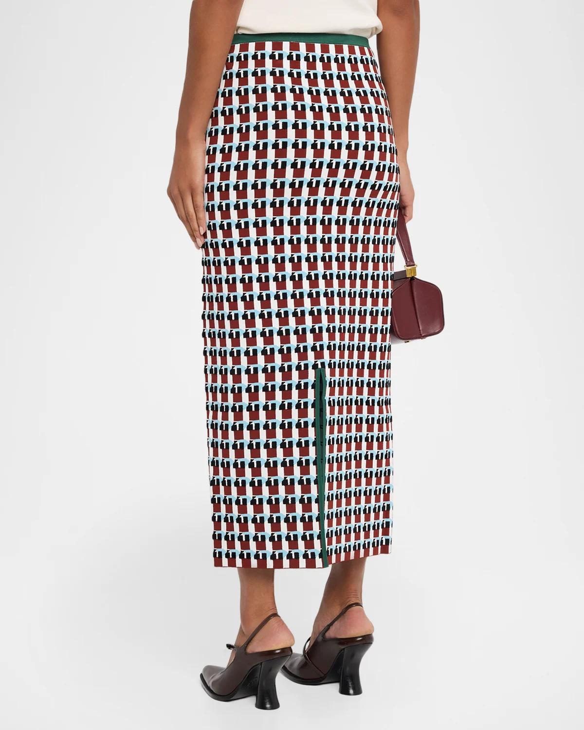 Raven Geo Wool Midi Skirt - thumbnail 3