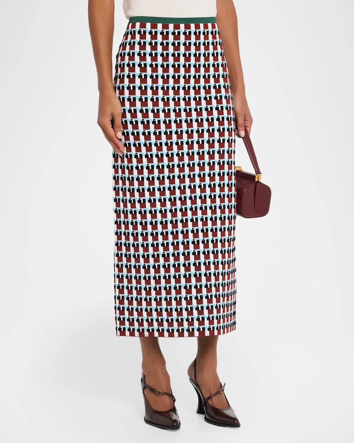 Raven Geo Wool Midi Skirt - thumbnail 4