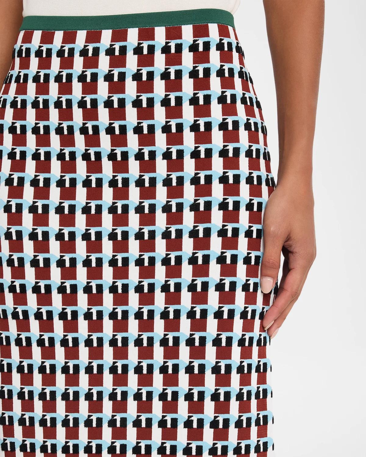 Raven Geo Wool Midi Skirt - thumbnail 5