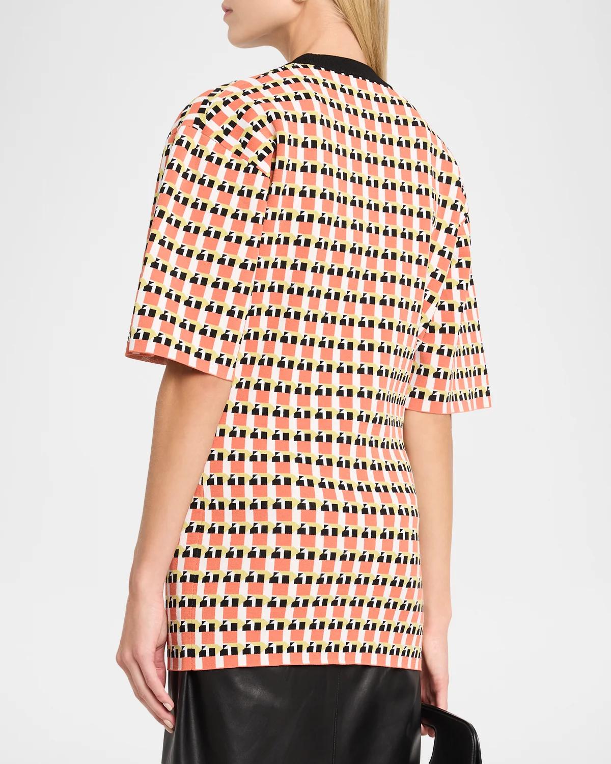Francine Geo Compact Knit Short-Sleeve Top - thumbnail 3