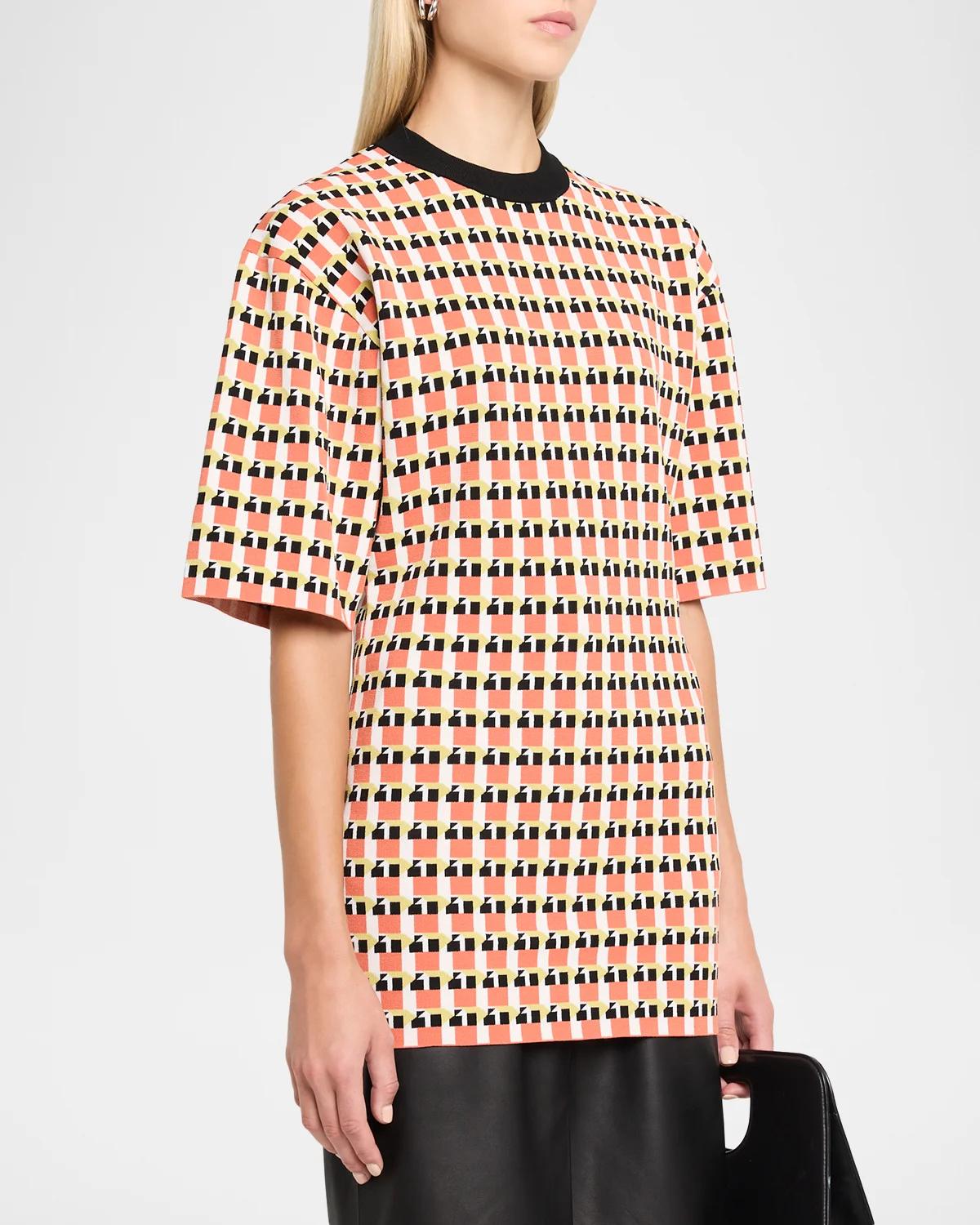Francine Geo Compact Knit Short-Sleeve Top - thumbnail 4