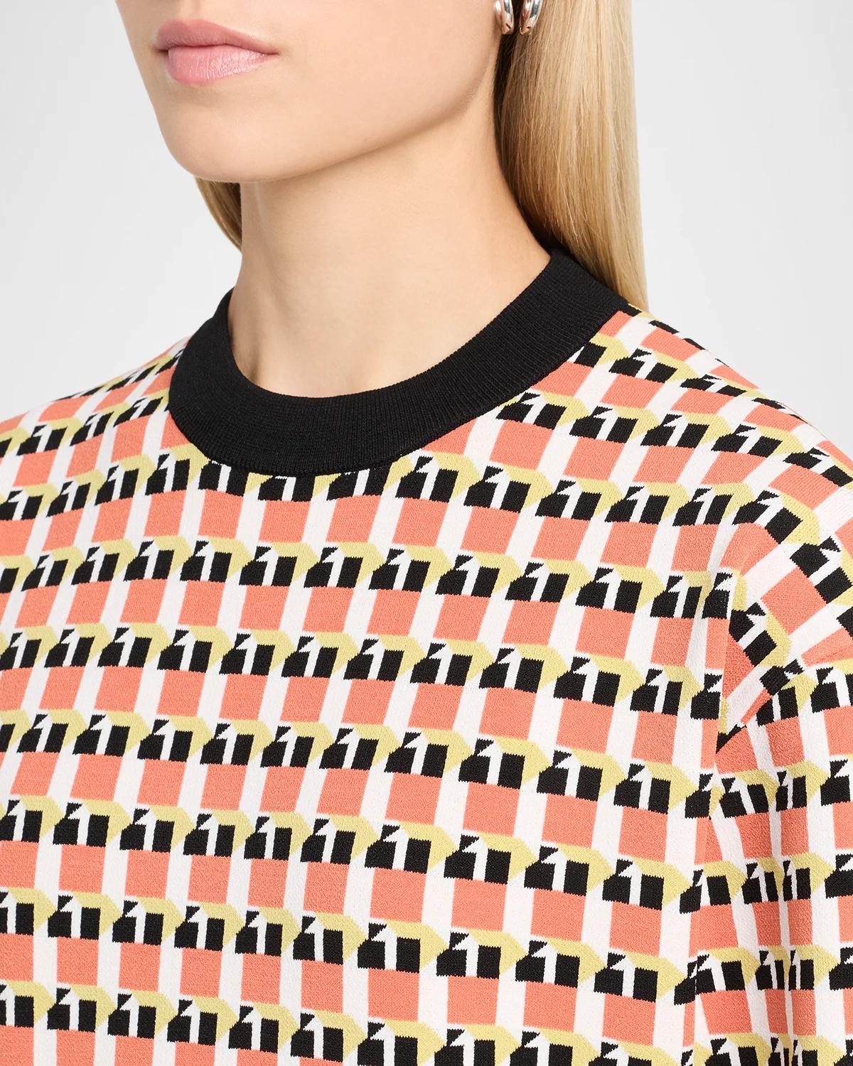 Francine Geo Compact Knit Short-Sleeve Top - thumbnail 5