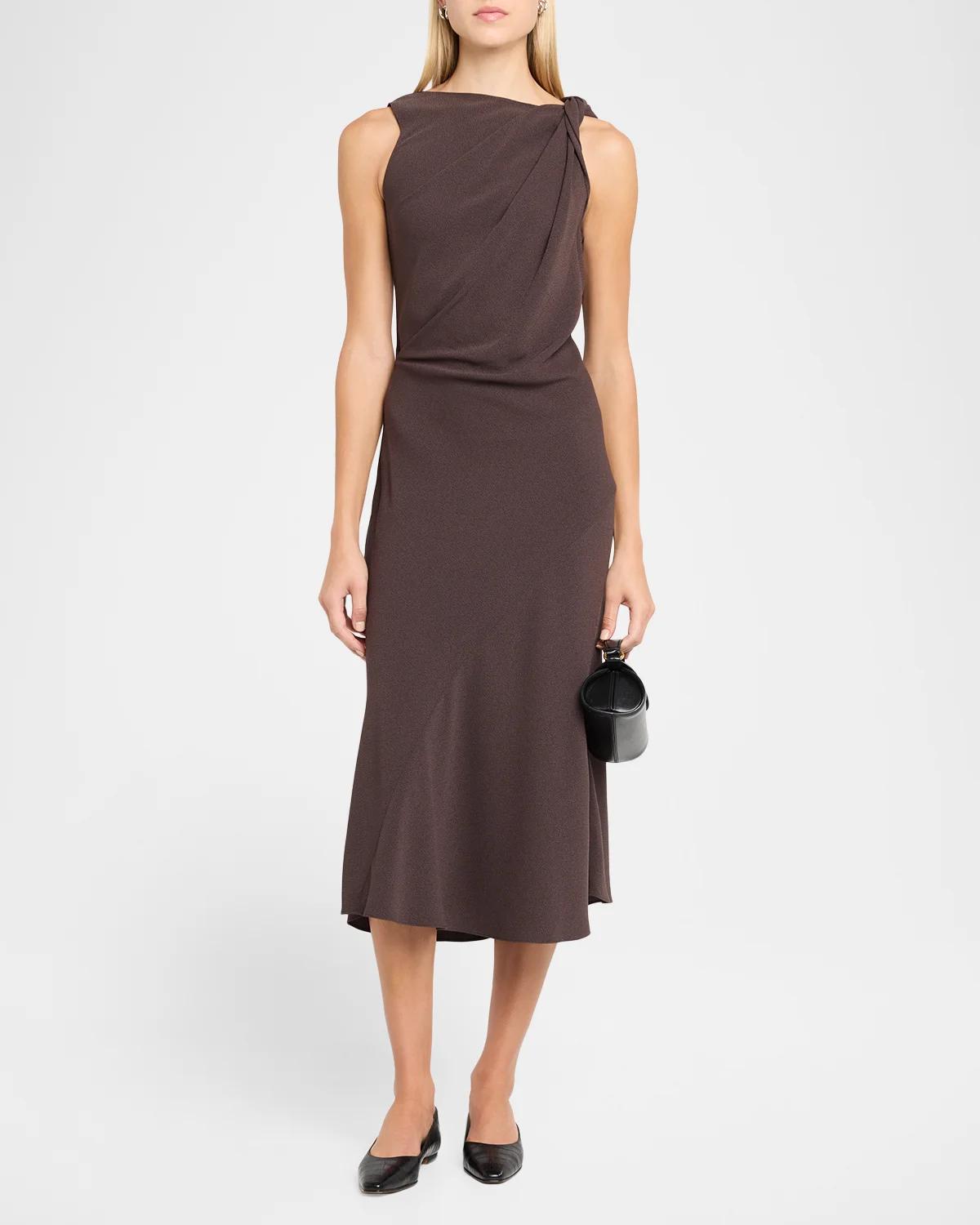 Twisted Shoulder Midi Dress - thumbnail 2