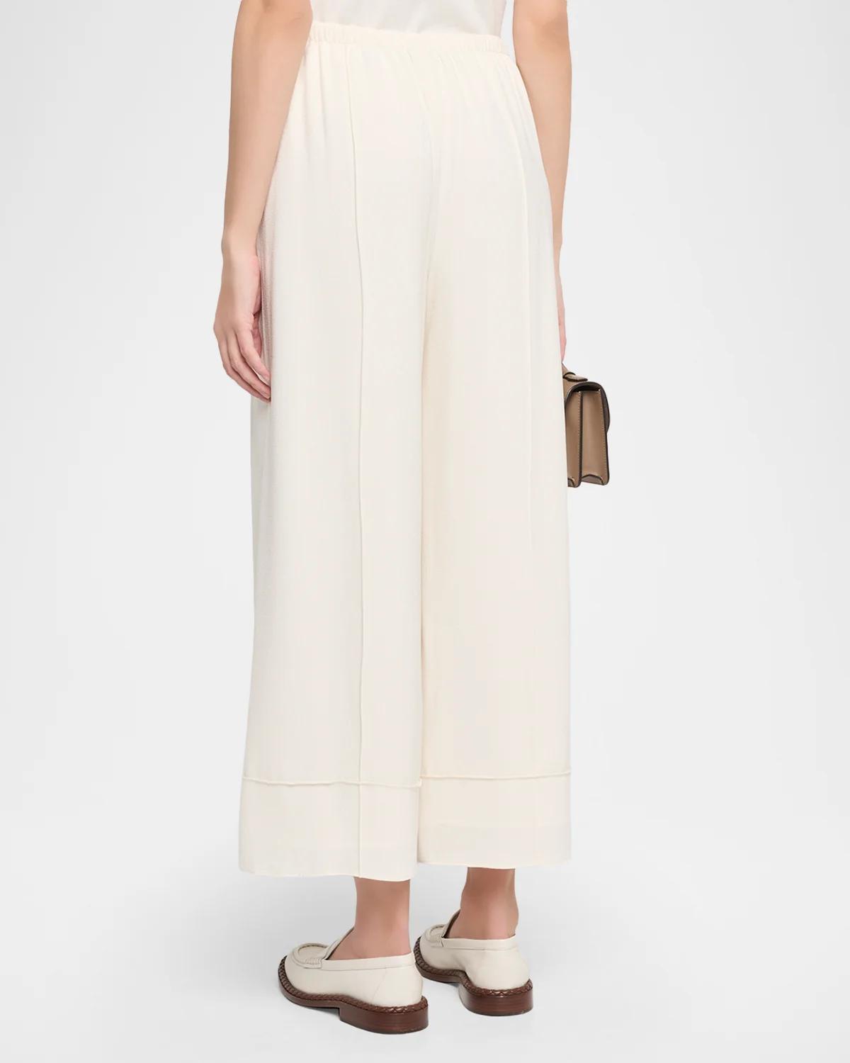 Crop Pintuck Wide-Leg Pants - thumbnail 8