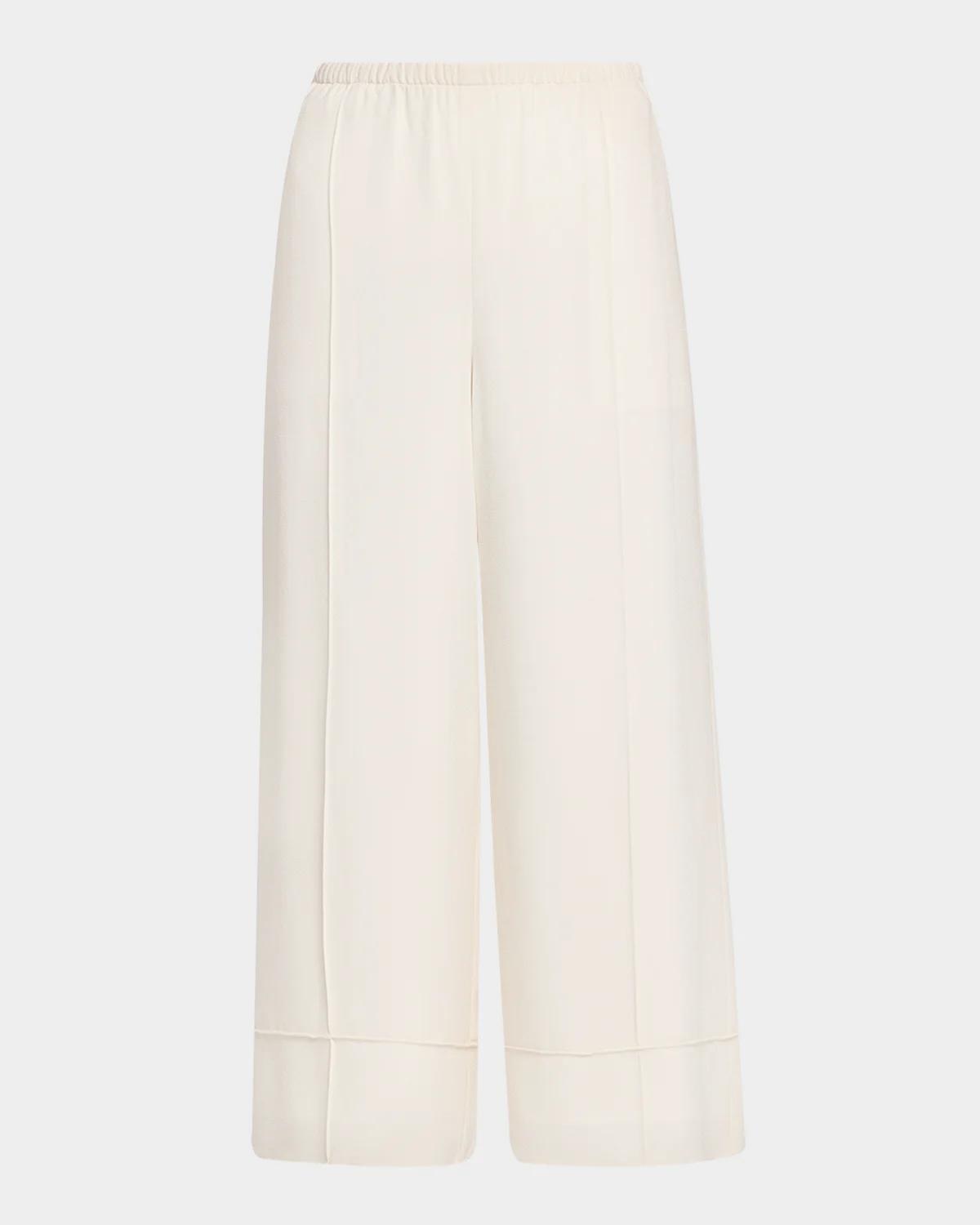 Crop Pintuck Wide-Leg Pants - thumbnail 6