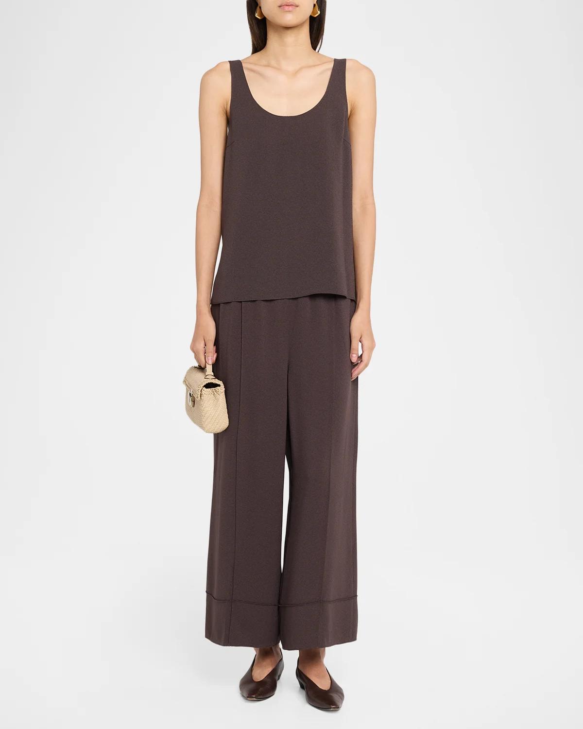 Crop Pintuck Wide-Leg Pants - thumbnail 2