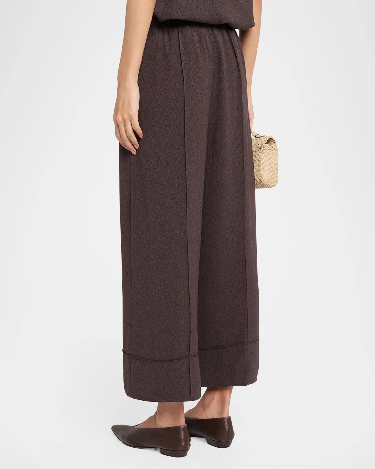 Crop Pintuck Wide-Leg Pants - thumbnail 3