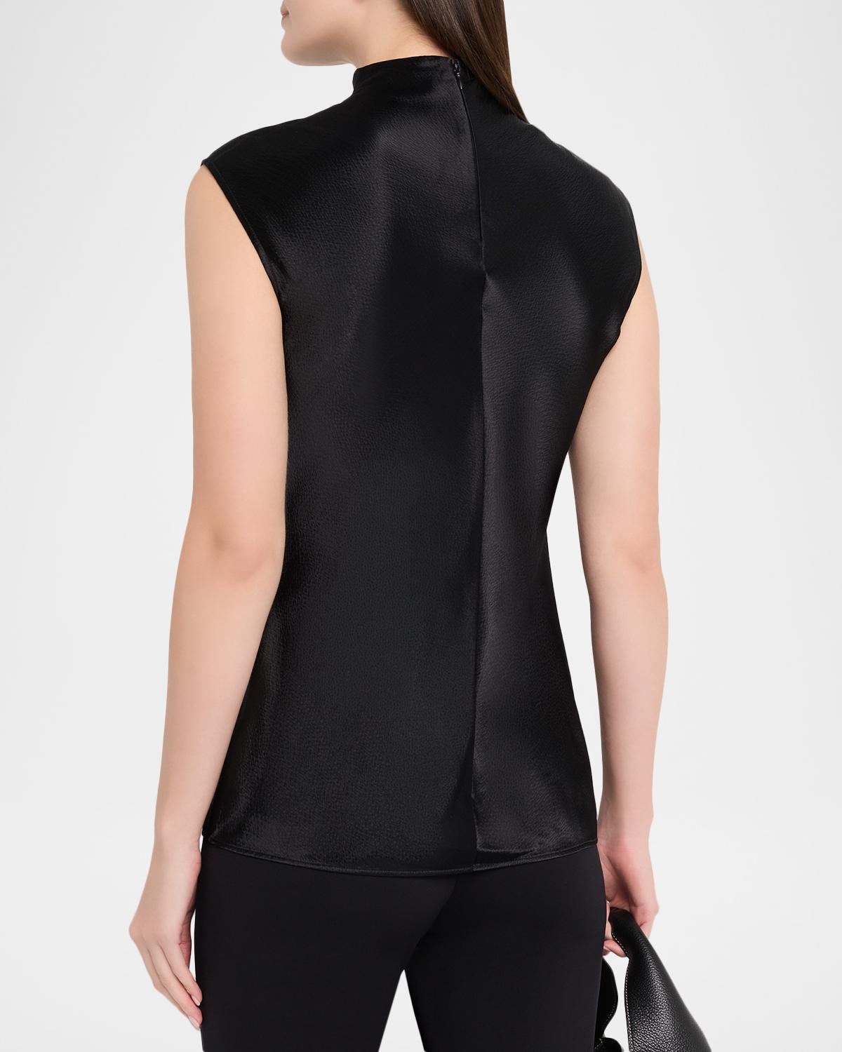 Rhea Sleeveless Hammered Satin Top - thumbnail 3