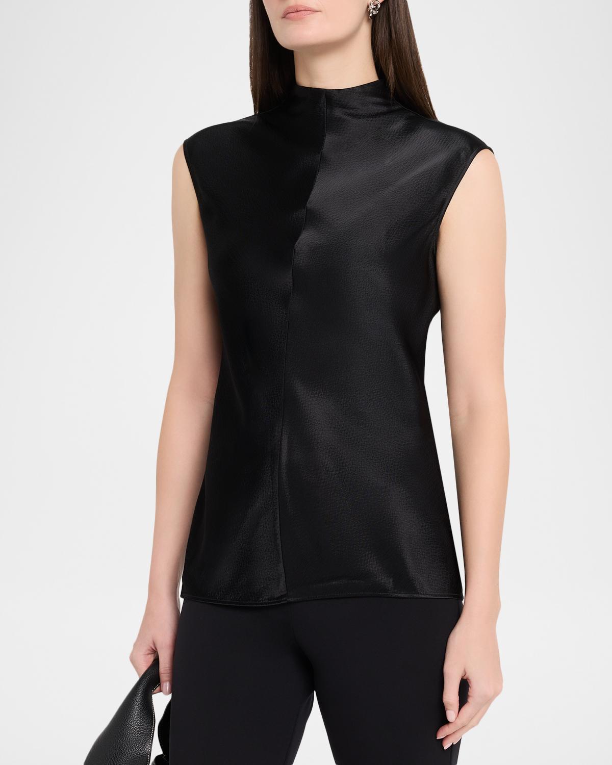 Rhea Sleeveless Hammered Satin Top - thumbnail 4