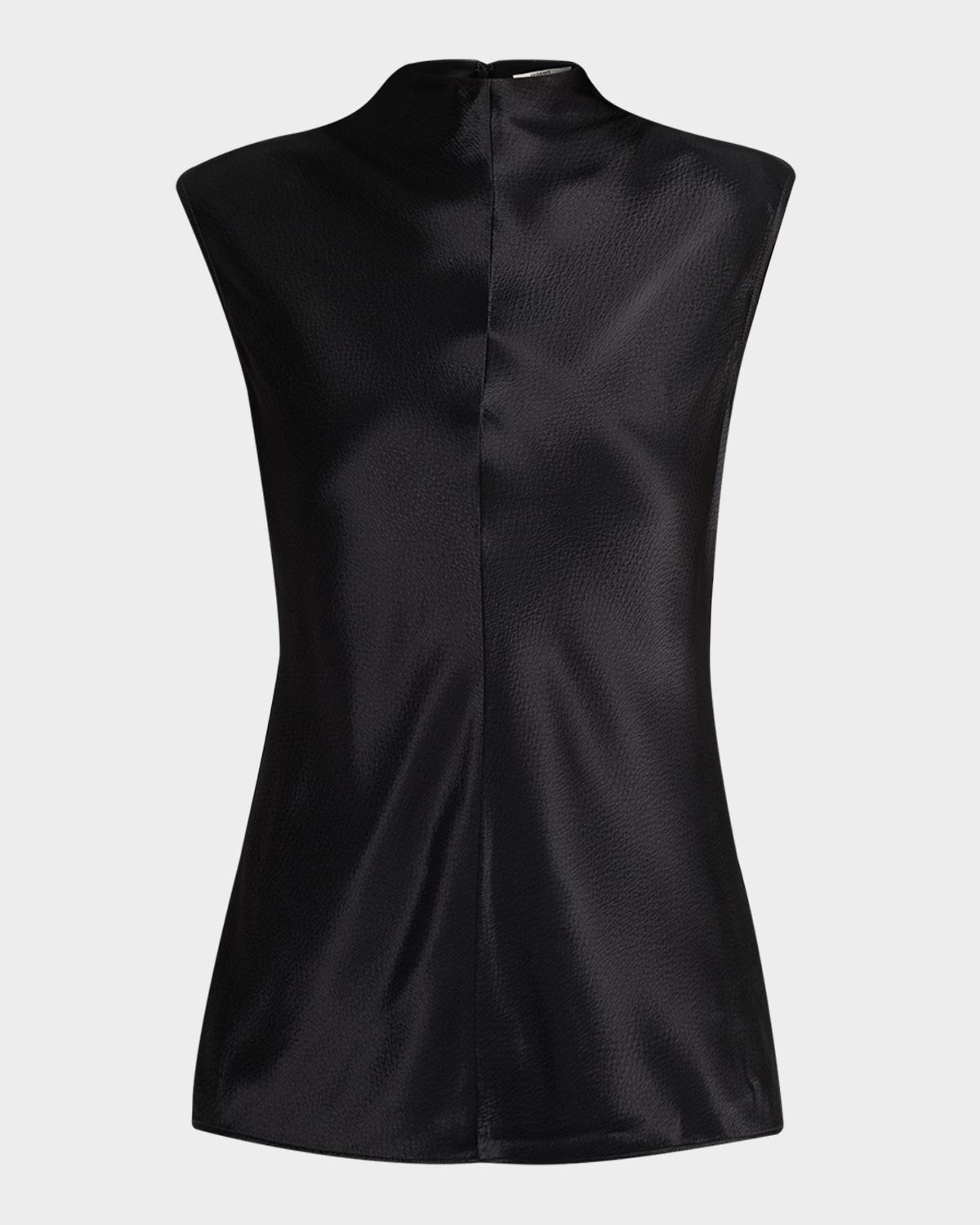 Rhea Sleeveless Hammered Satin Top