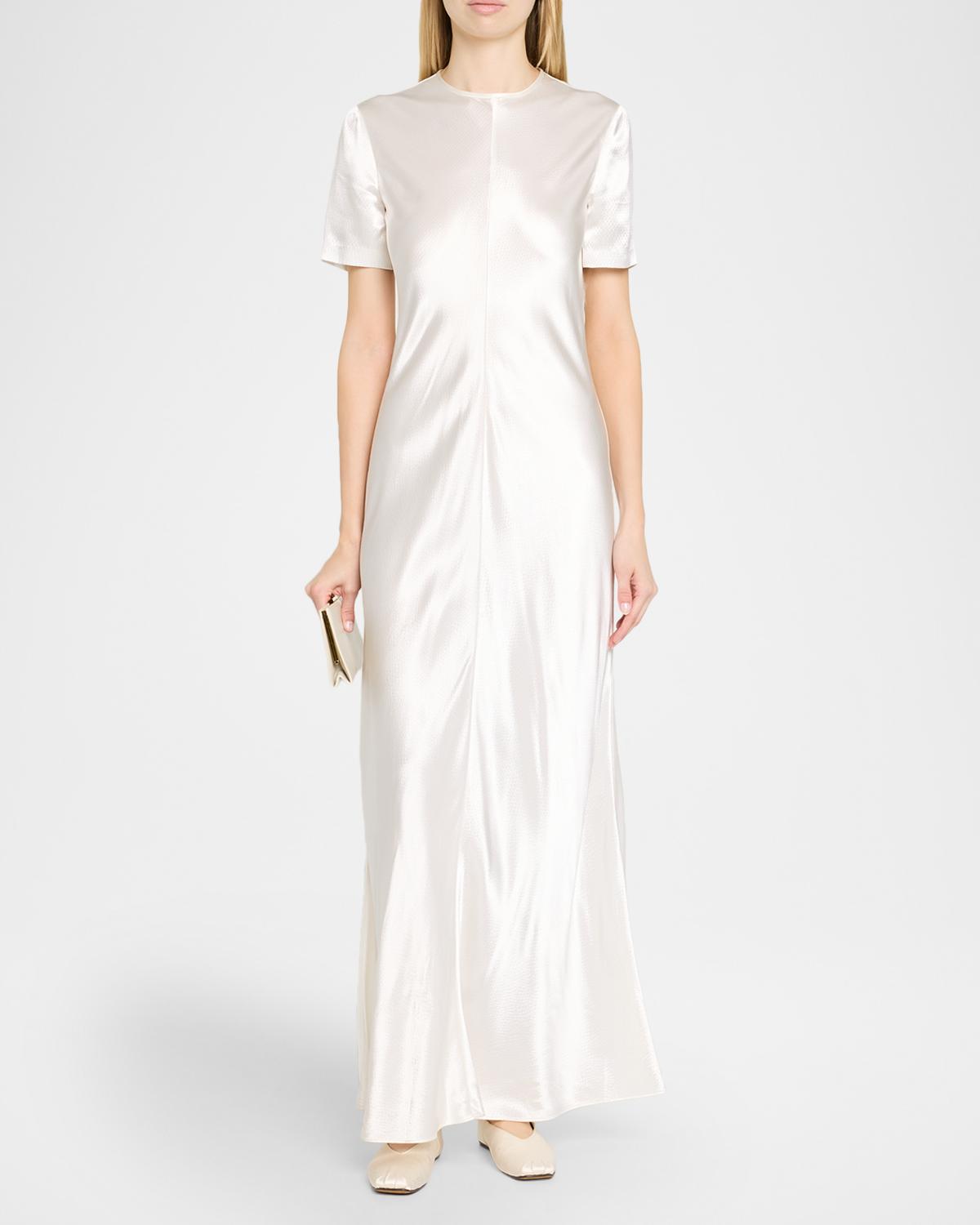Akriti Hammered Satin Short-Sleeve Maxi Dress - thumbnail 2