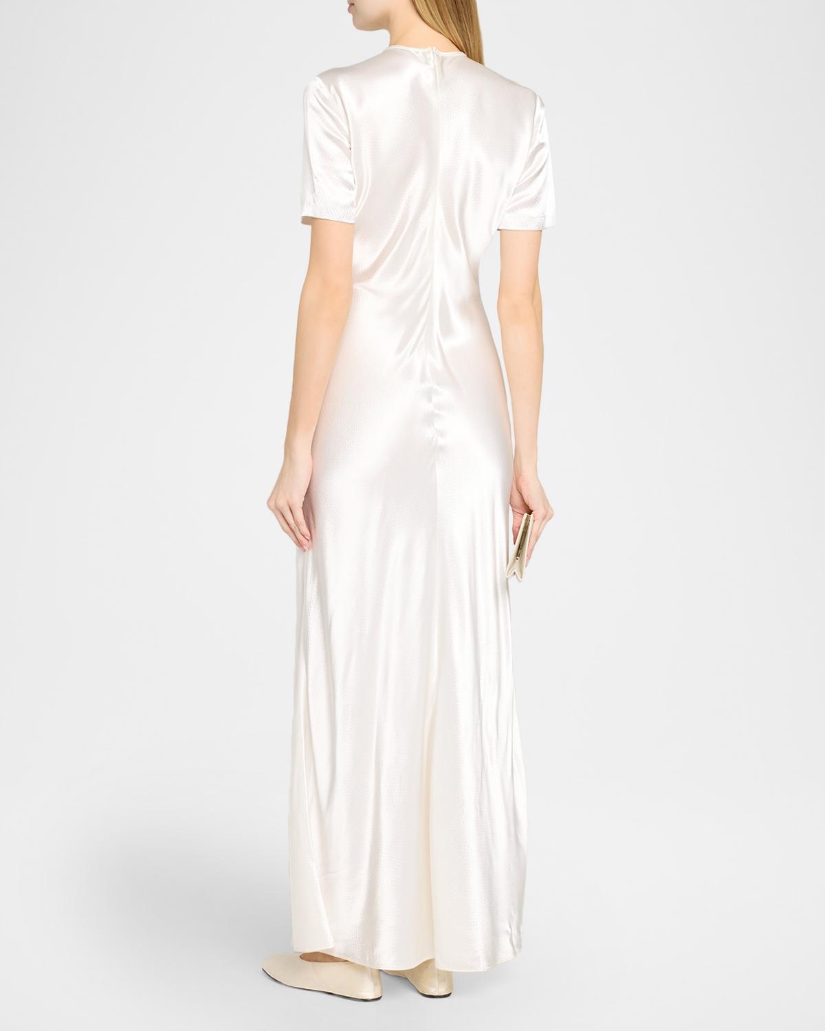 Akriti Hammered Satin Short-Sleeve Maxi Dress - thumbnail 3