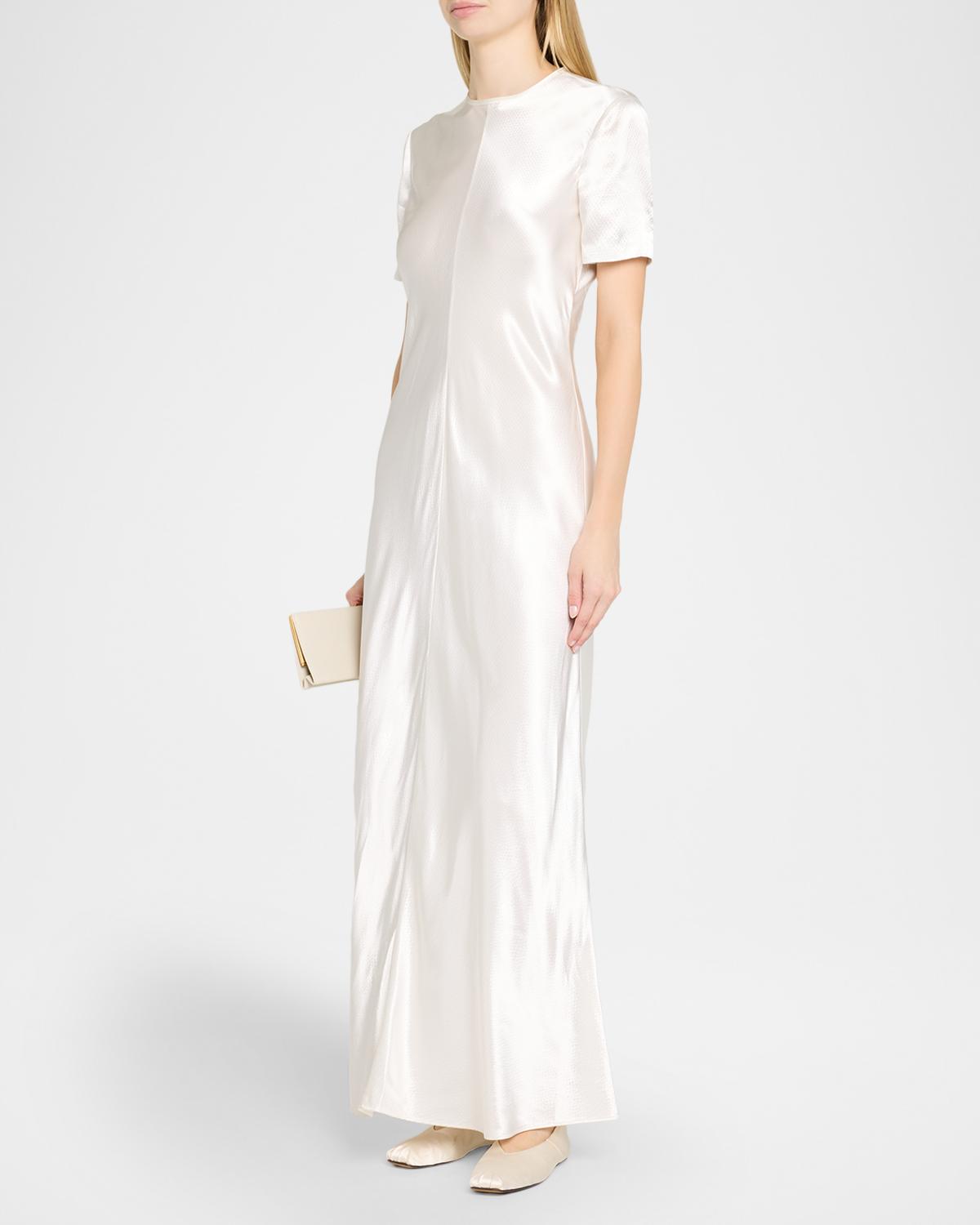 Akriti Hammered Satin Short-Sleeve Maxi Dress - thumbnail 4