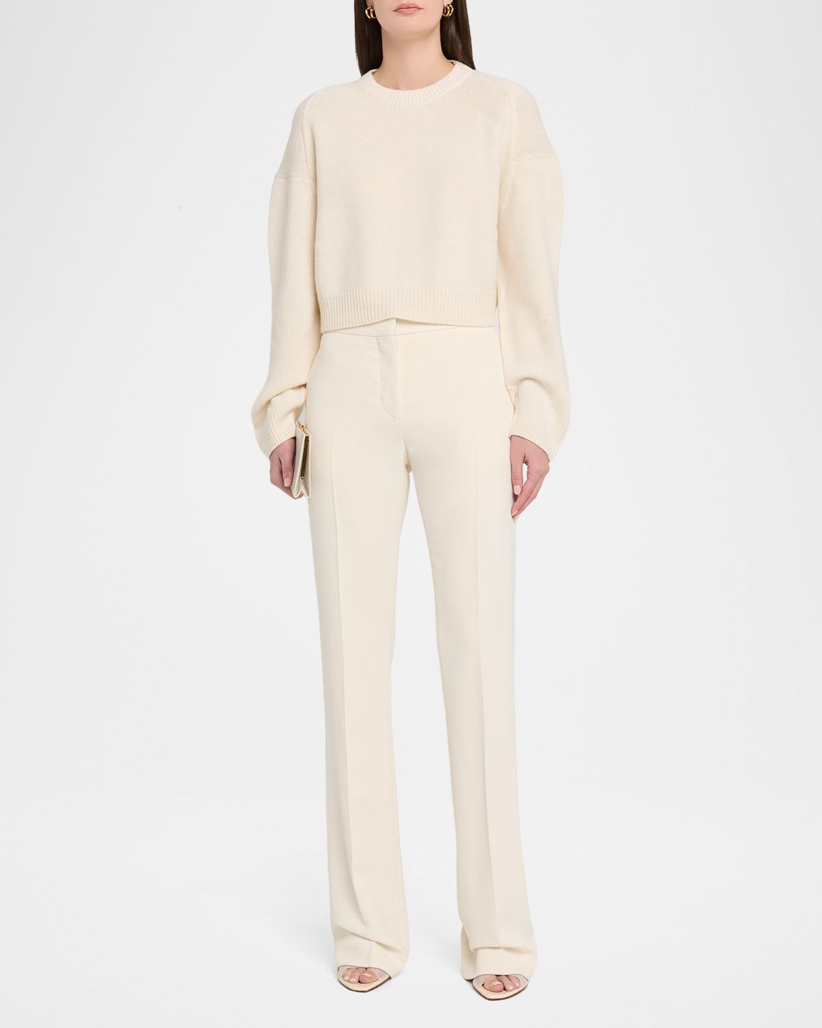 Marcela Wool-Cashmere Crop Crewneck Sweater - thumbnail 2