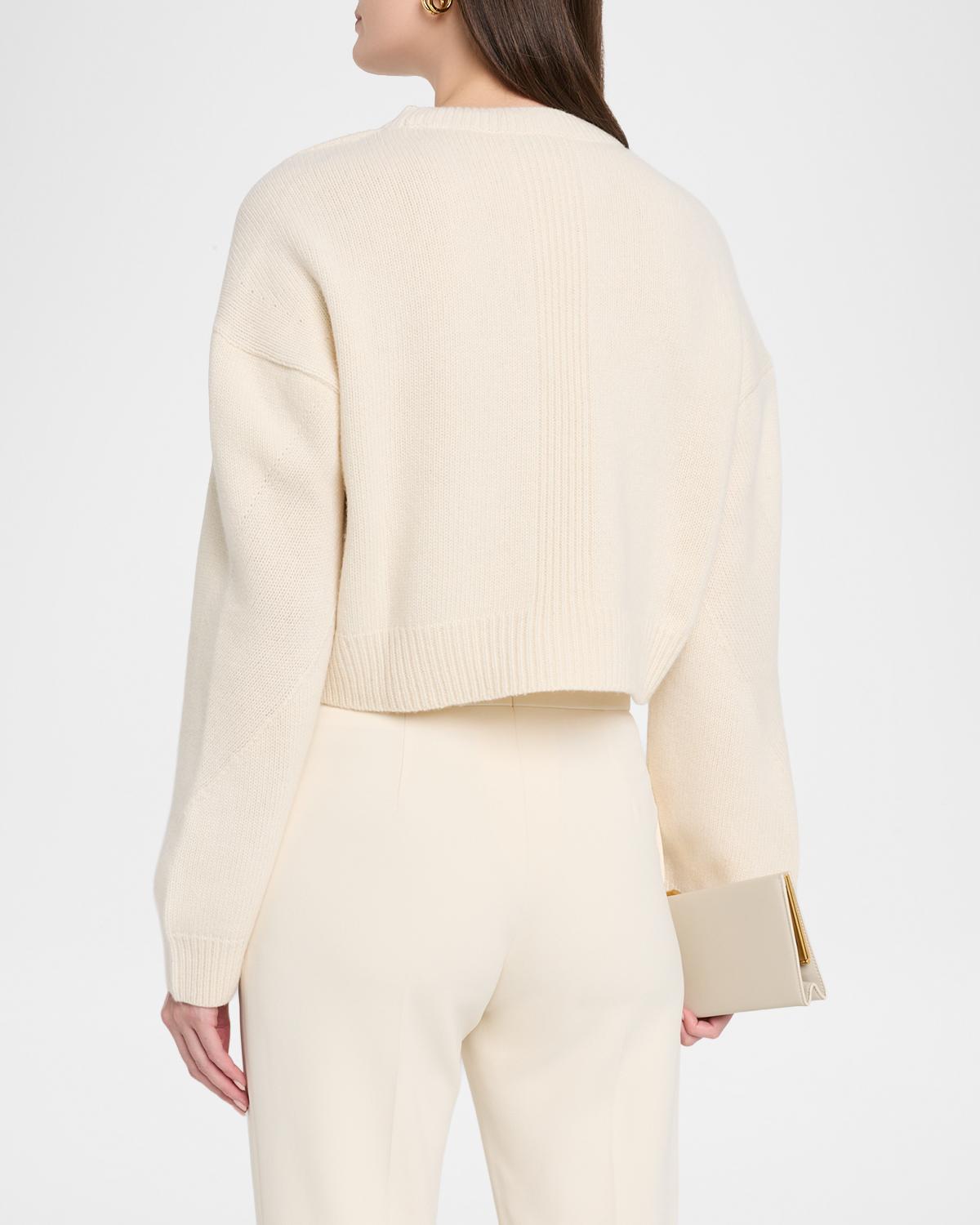 Marcela Wool-Cashmere Crop Crewneck Sweater - thumbnail 3