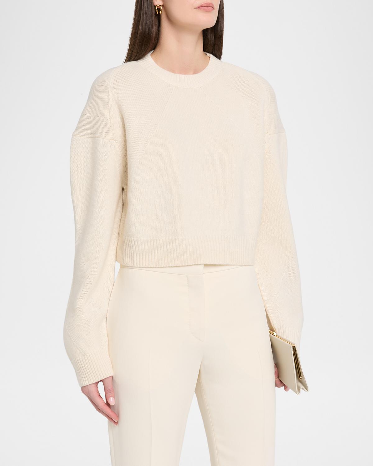 Marcela Wool-Cashmere Crop Crewneck Sweater - thumbnail 4