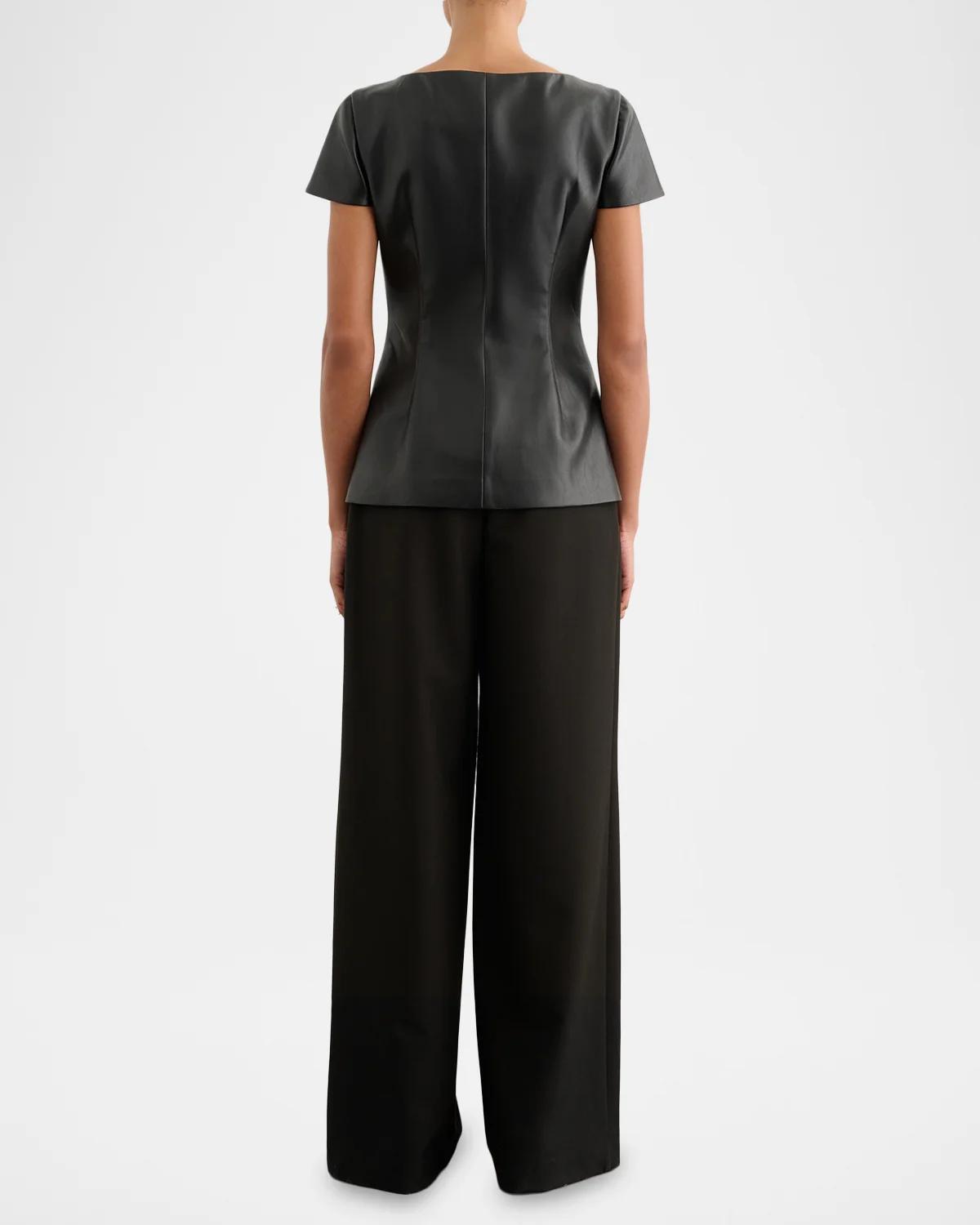 Ilya Bateau-Neck Vegan Leather Vest - thumbnail 3