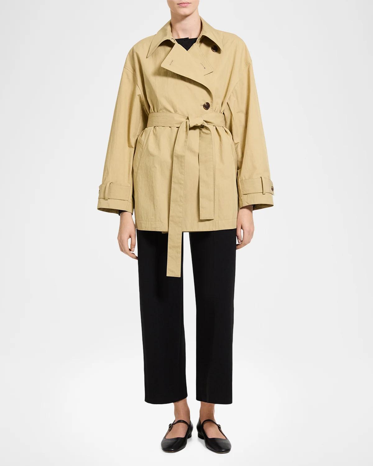 Cropped Double-Breasted Trench Coat - thumbnail 2