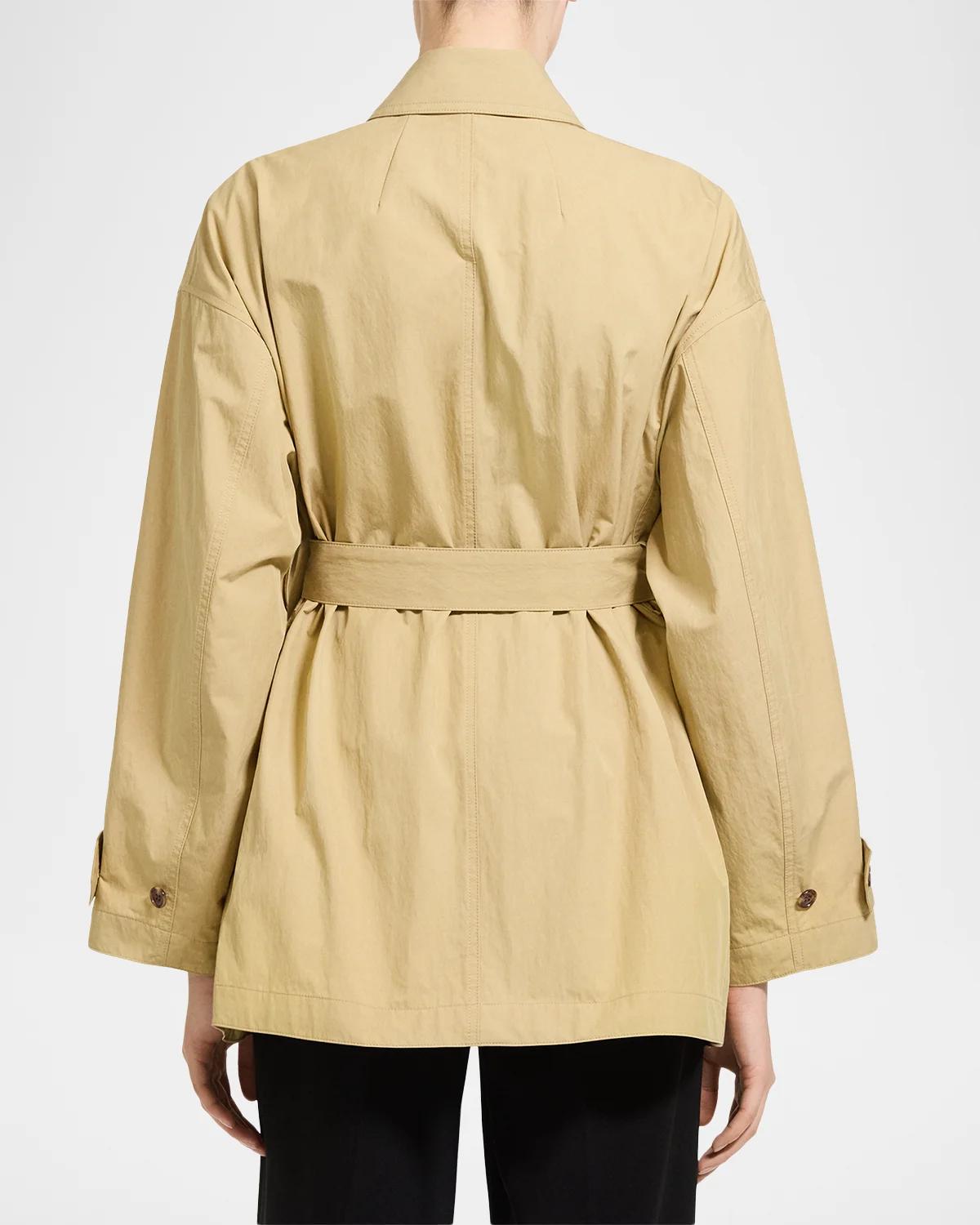 Cropped Double-Breasted Trench Coat - thumbnail 3