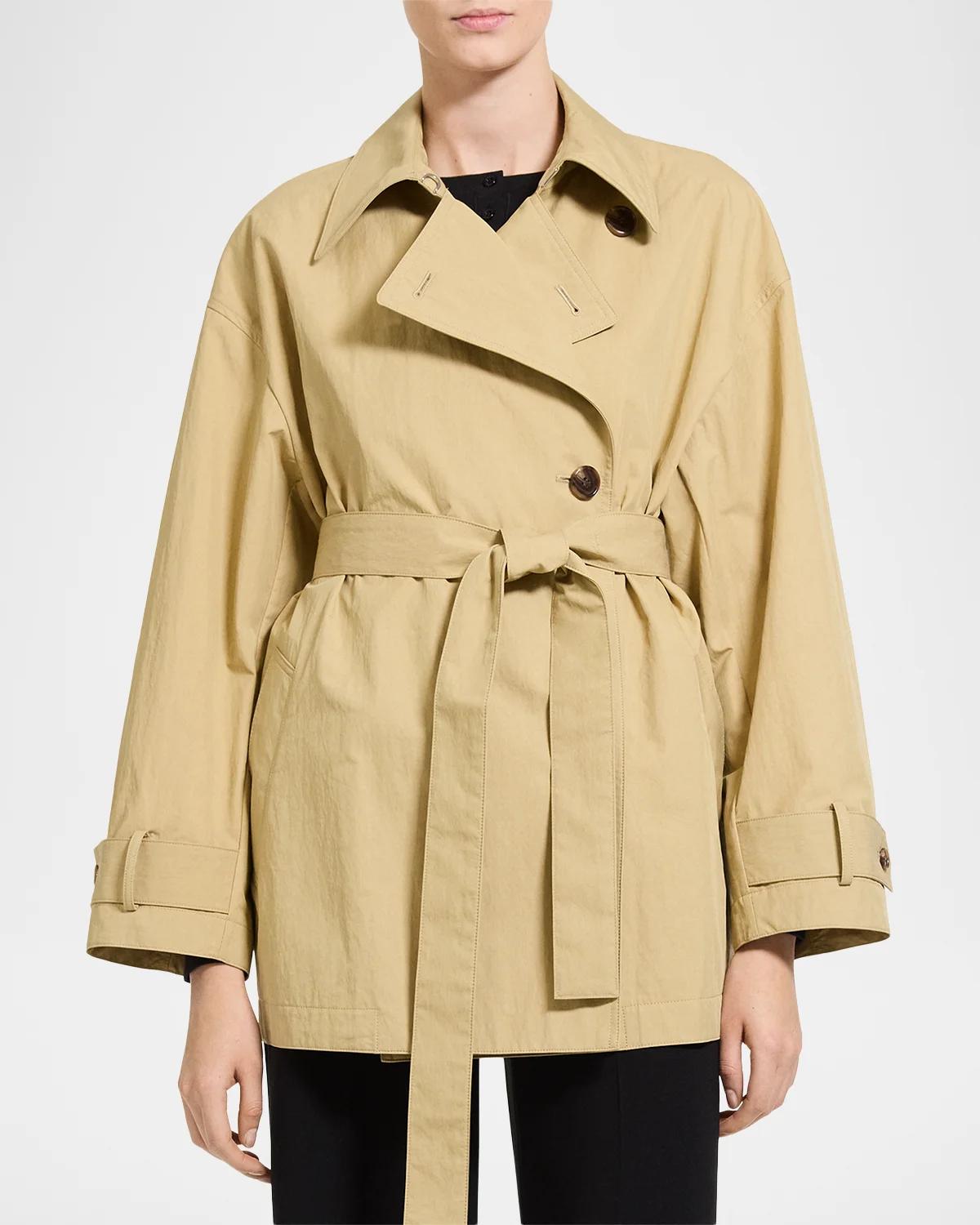 Cropped Double-Breasted Trench Coat - thumbnail 4